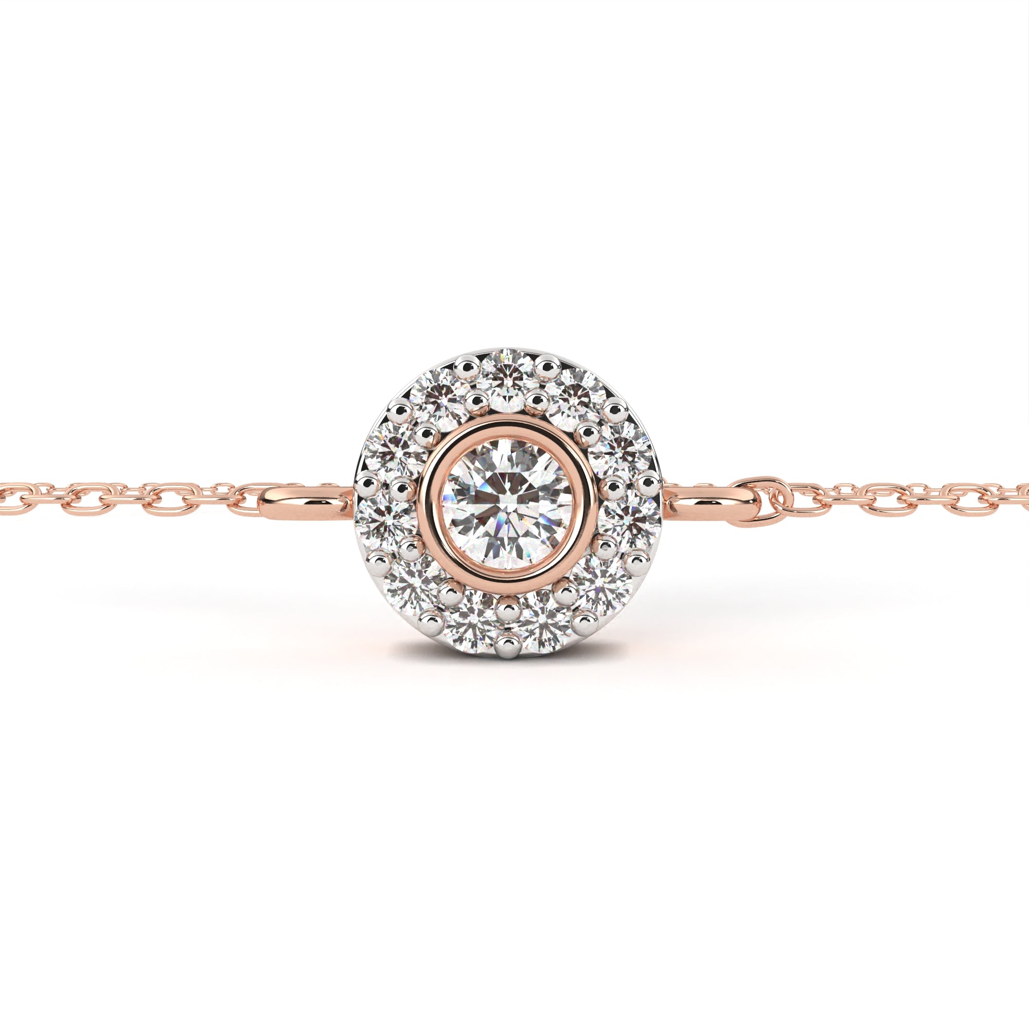 Glimmering Bond Round Diamond Chain Bracelet