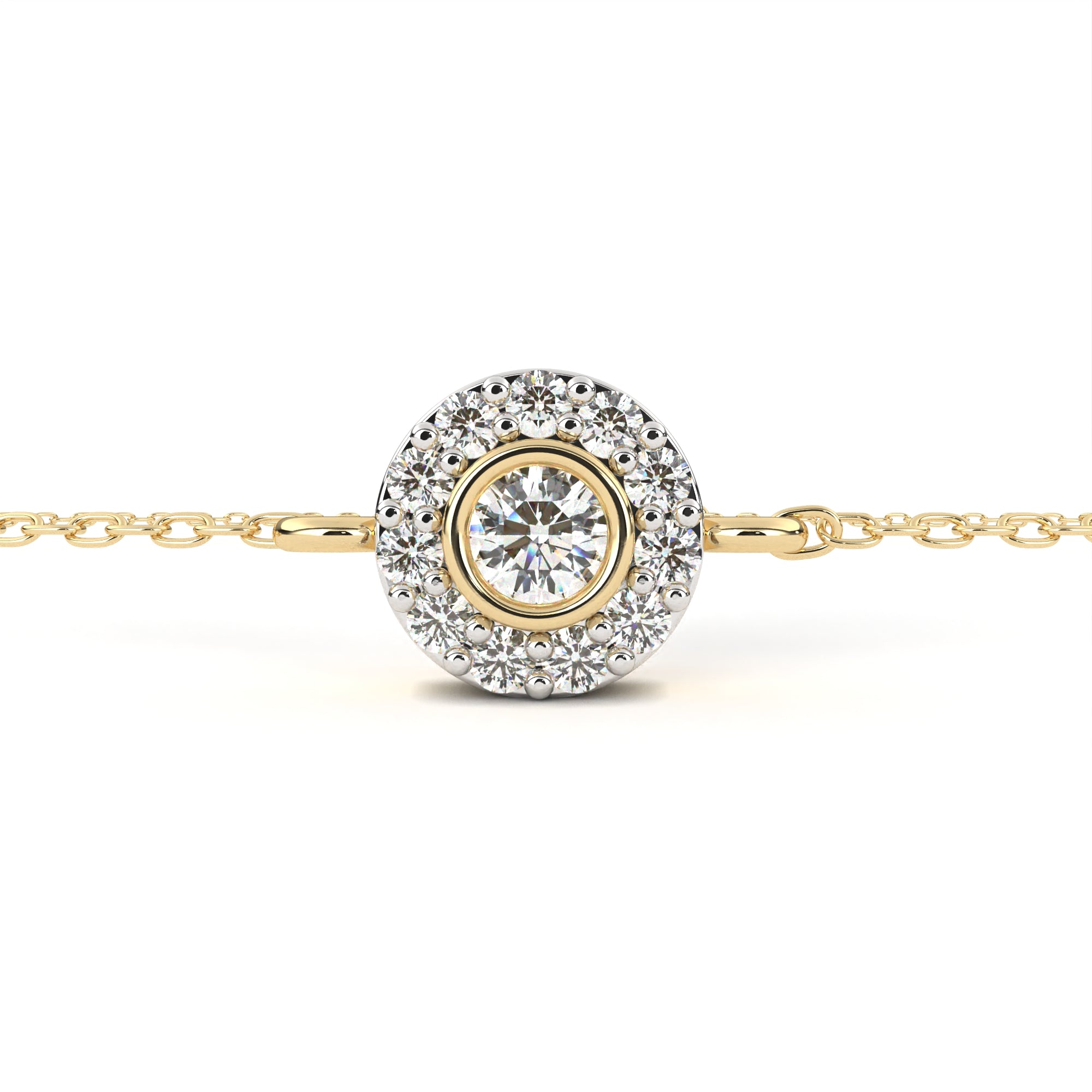 Glimmering Bond Round Diamond Chain Bracelet