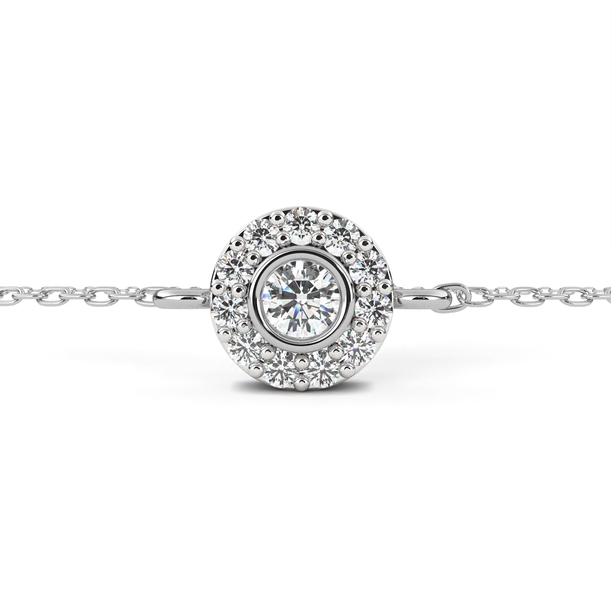 Glimmering Bond Round Diamond Chain Bracelet