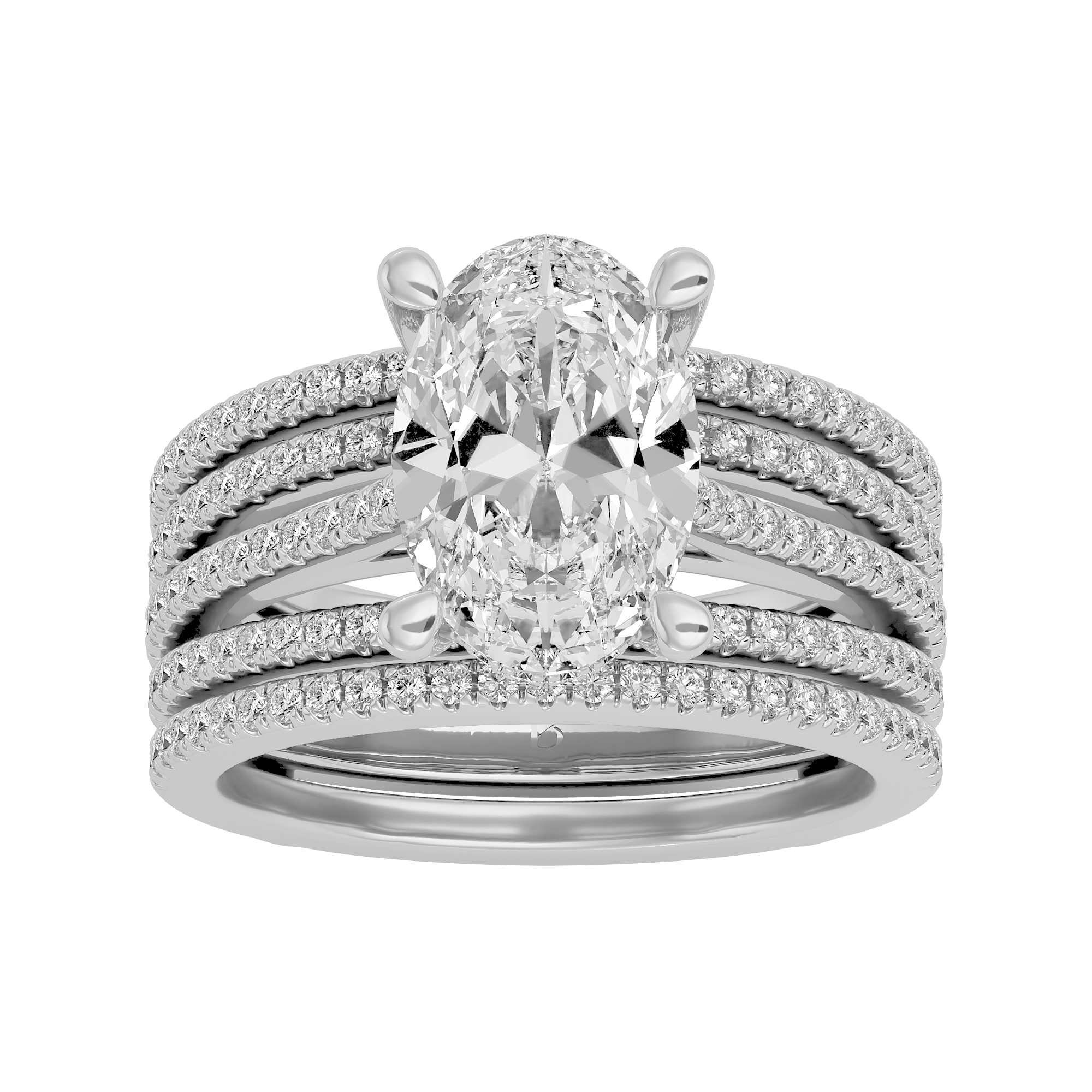 14KT Gold 3.76 Carat Oval Diamond Halo Engagement Ring