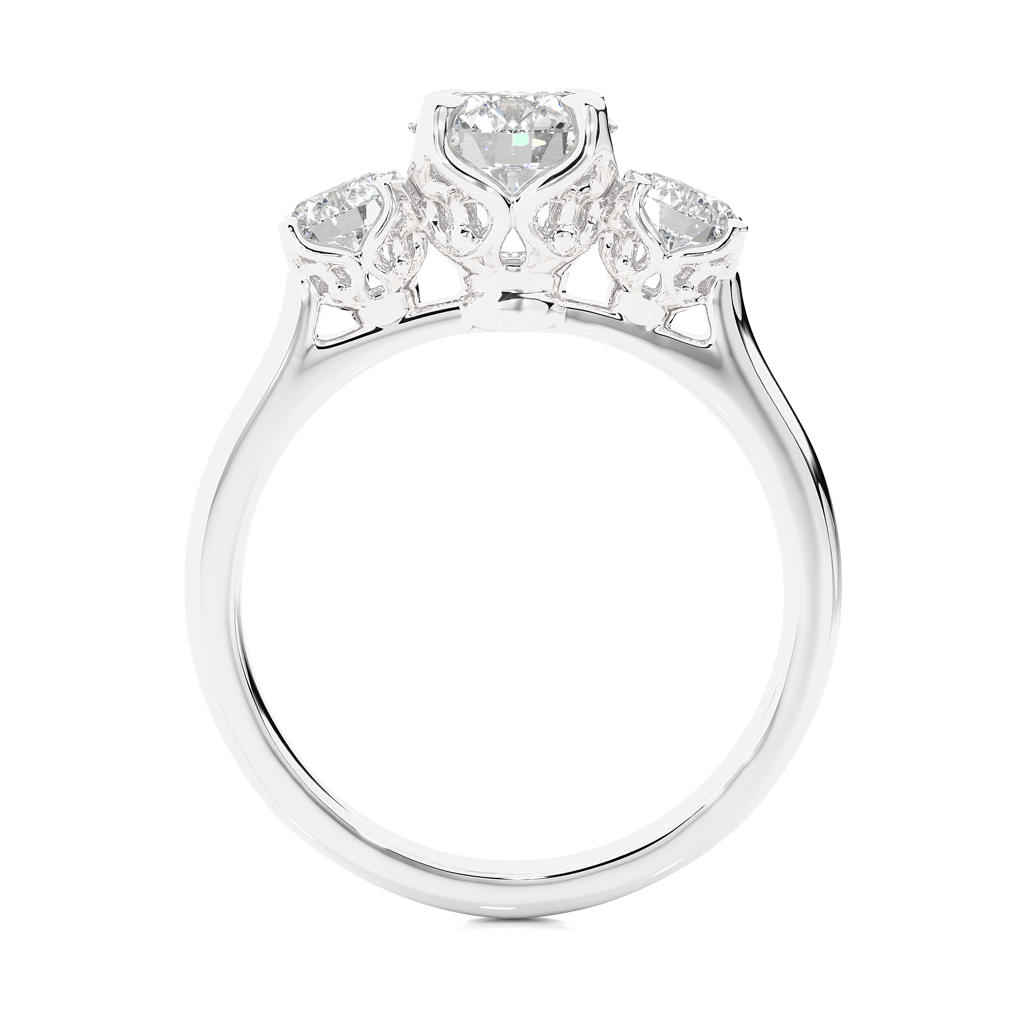 Trinet Solitaire Lab Grown Diamond Ring