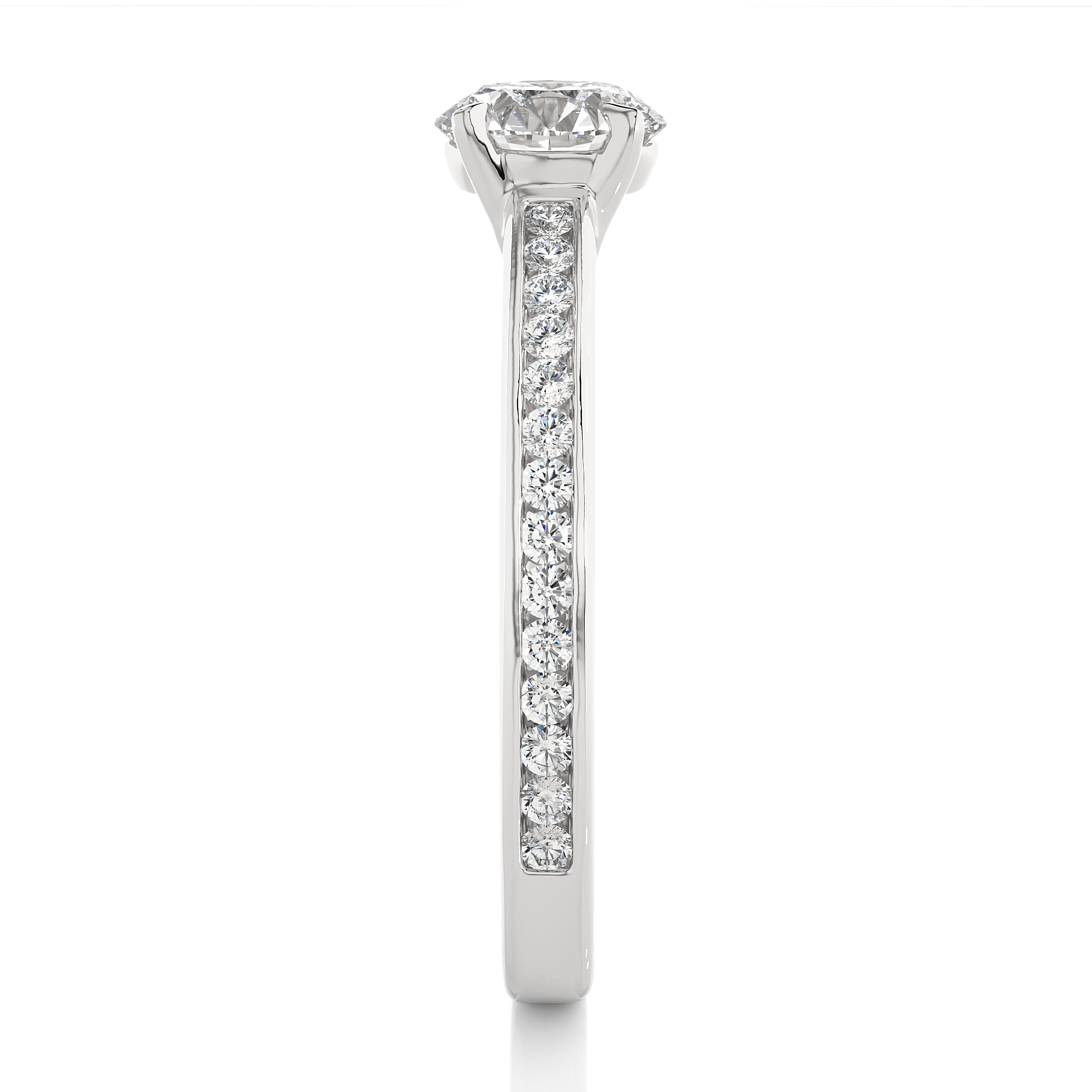 14K White Yellow Rose Gold 0.98 Carat Round Solitaire Diamond Ring