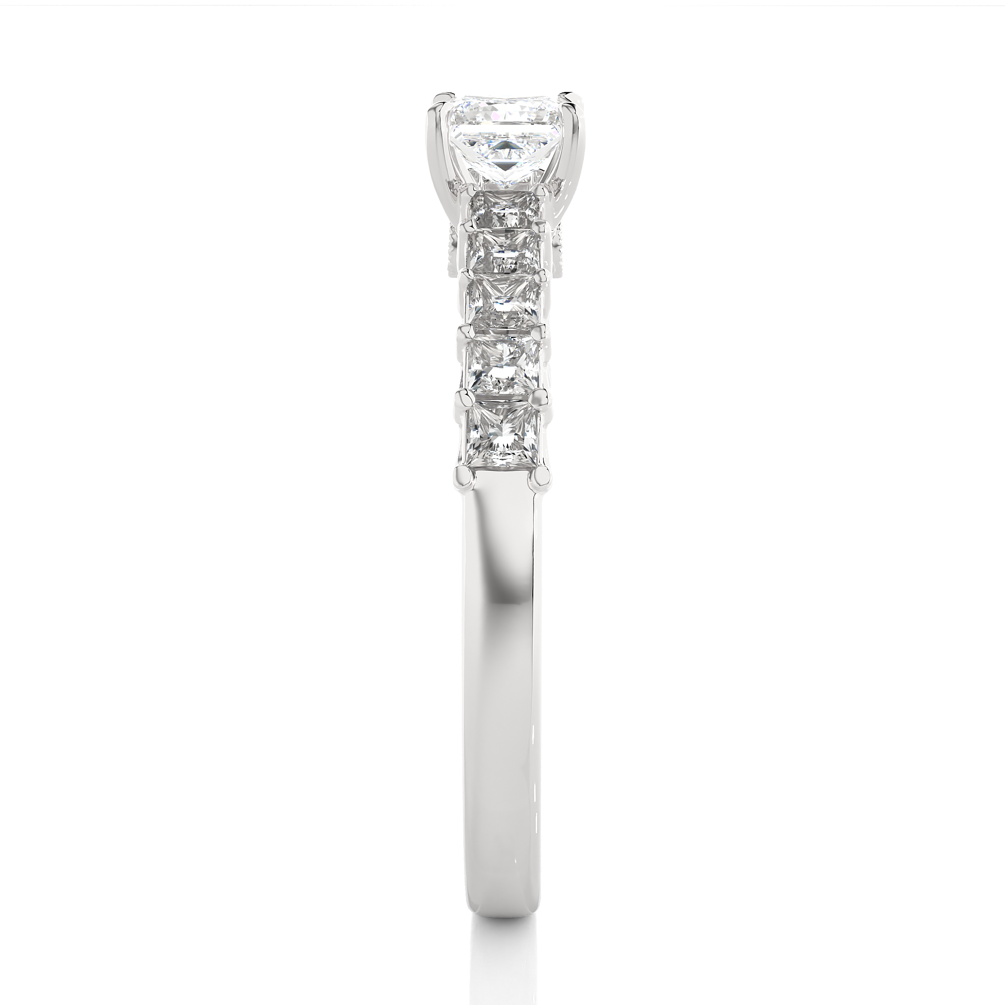 14K White Yellow Rose Gold 0.40 Carat Princess Solitaire Diamond Ring