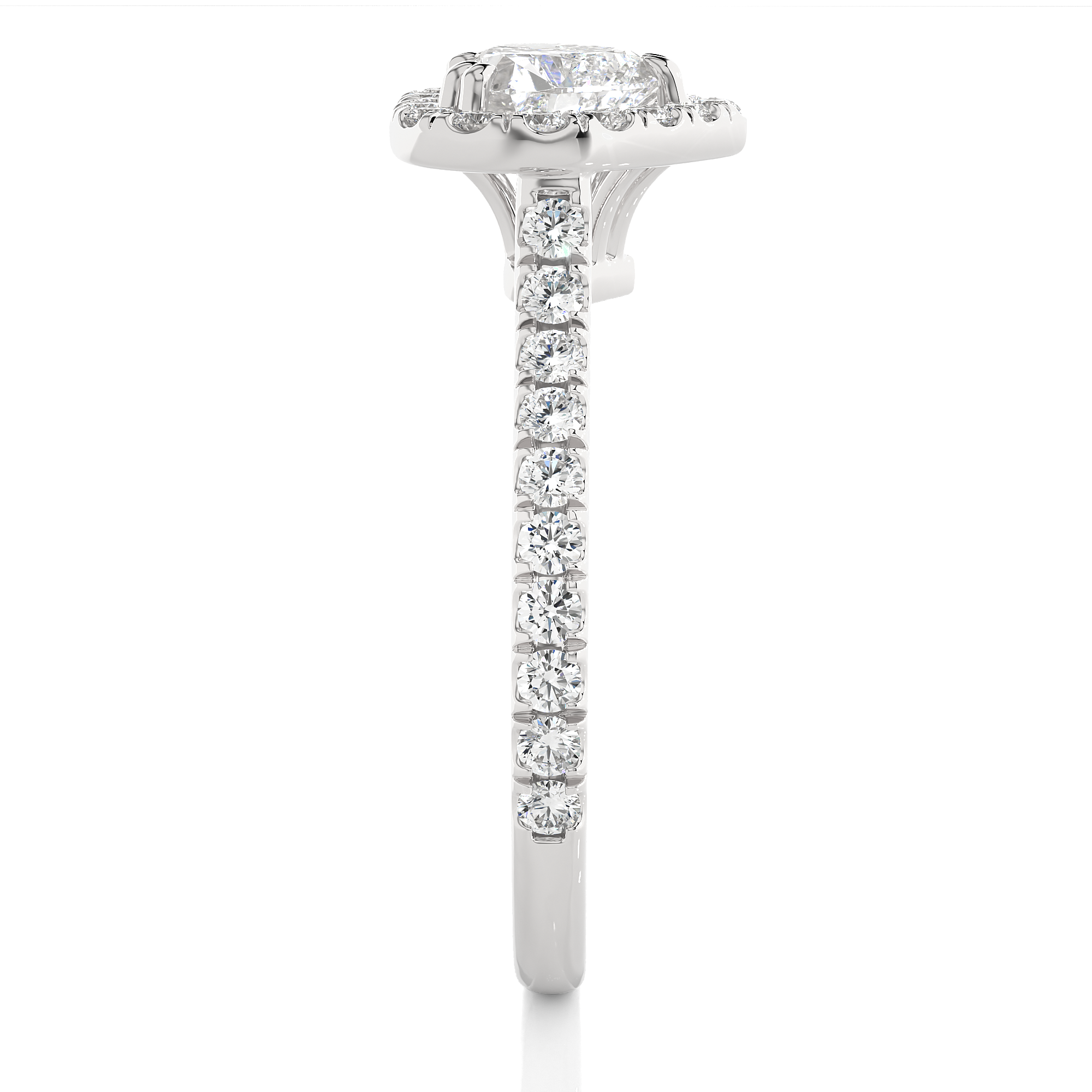 14K White Yellow Rose Gold 1.33 Carat Heart Double HaloDiamond Ring