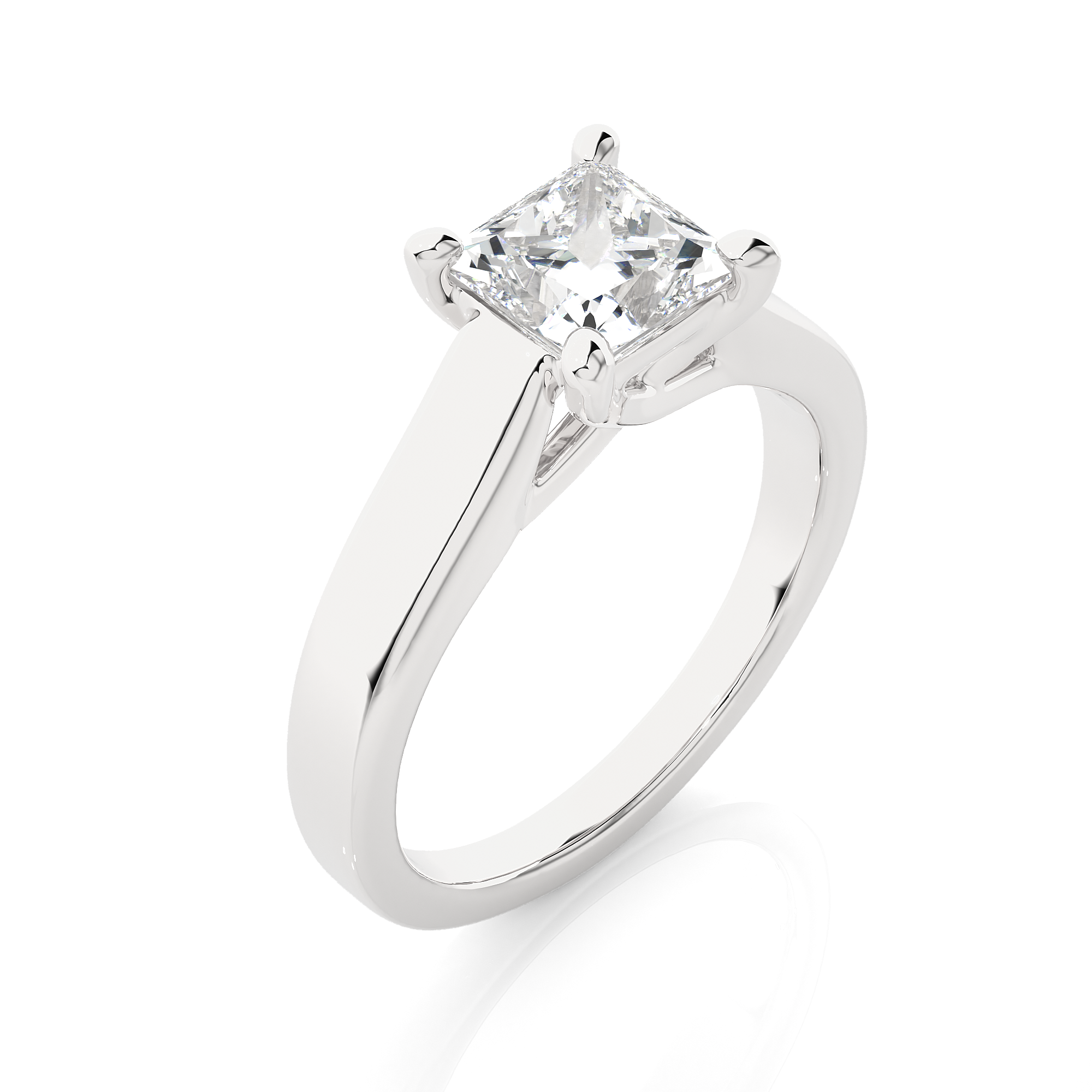 14K White Yellow Rose Gold 1.35 Princess Diamond Ring