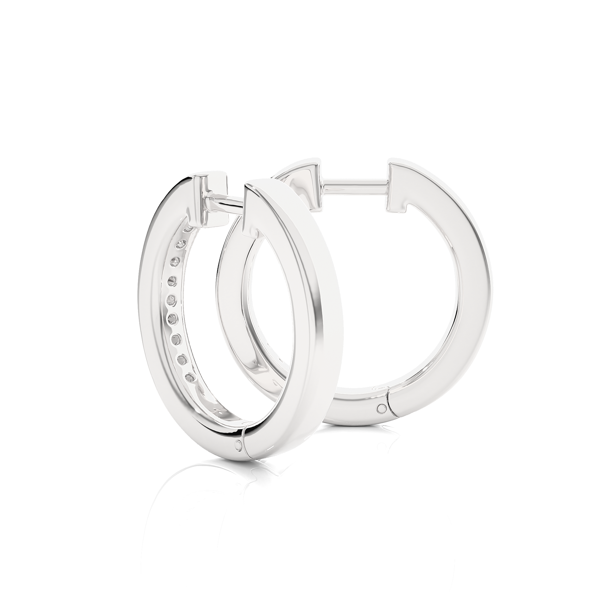 14K White Yellow Rose Gold 0.52 Carat Hoop Diamond Earrings