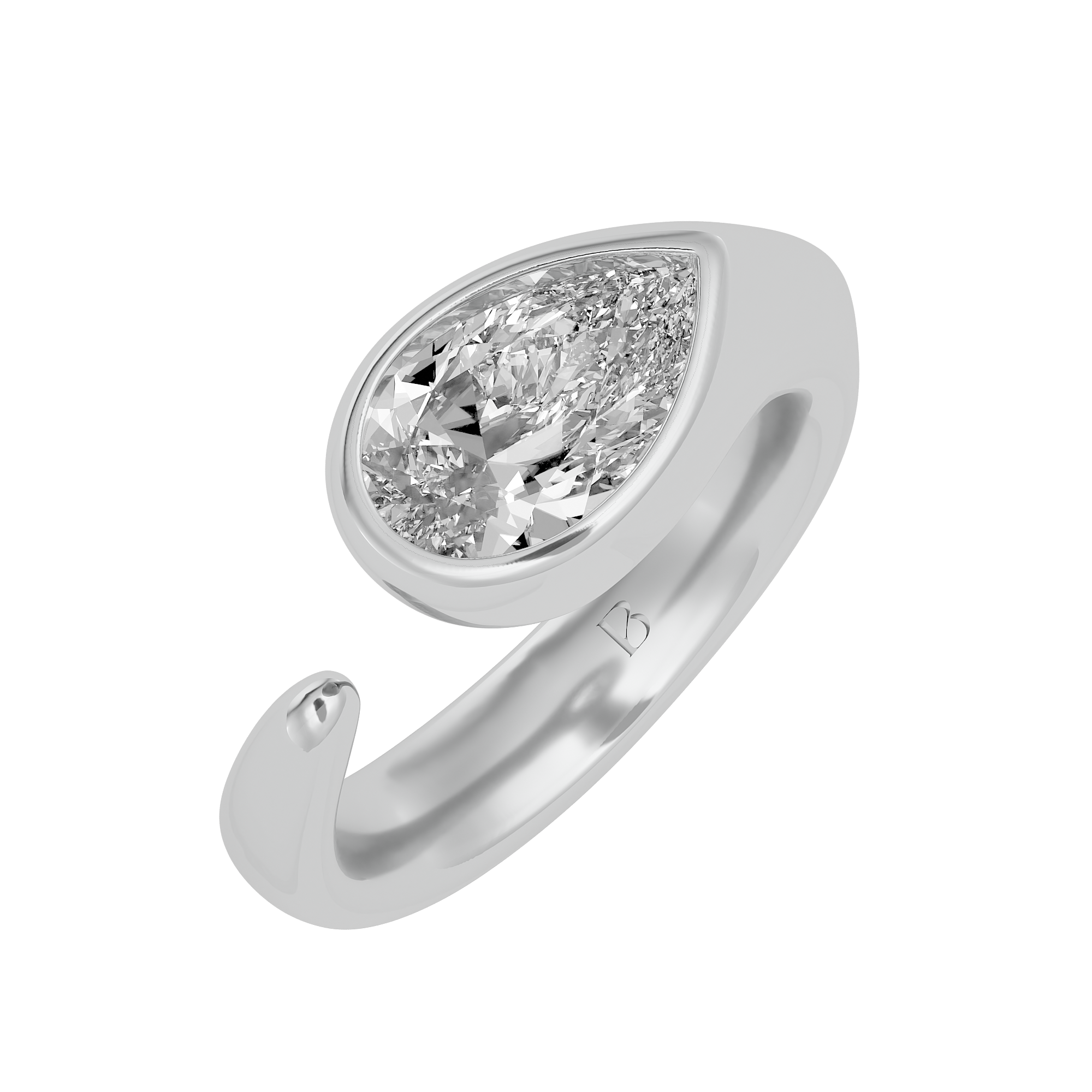Radiant Solitaire Pear Ring