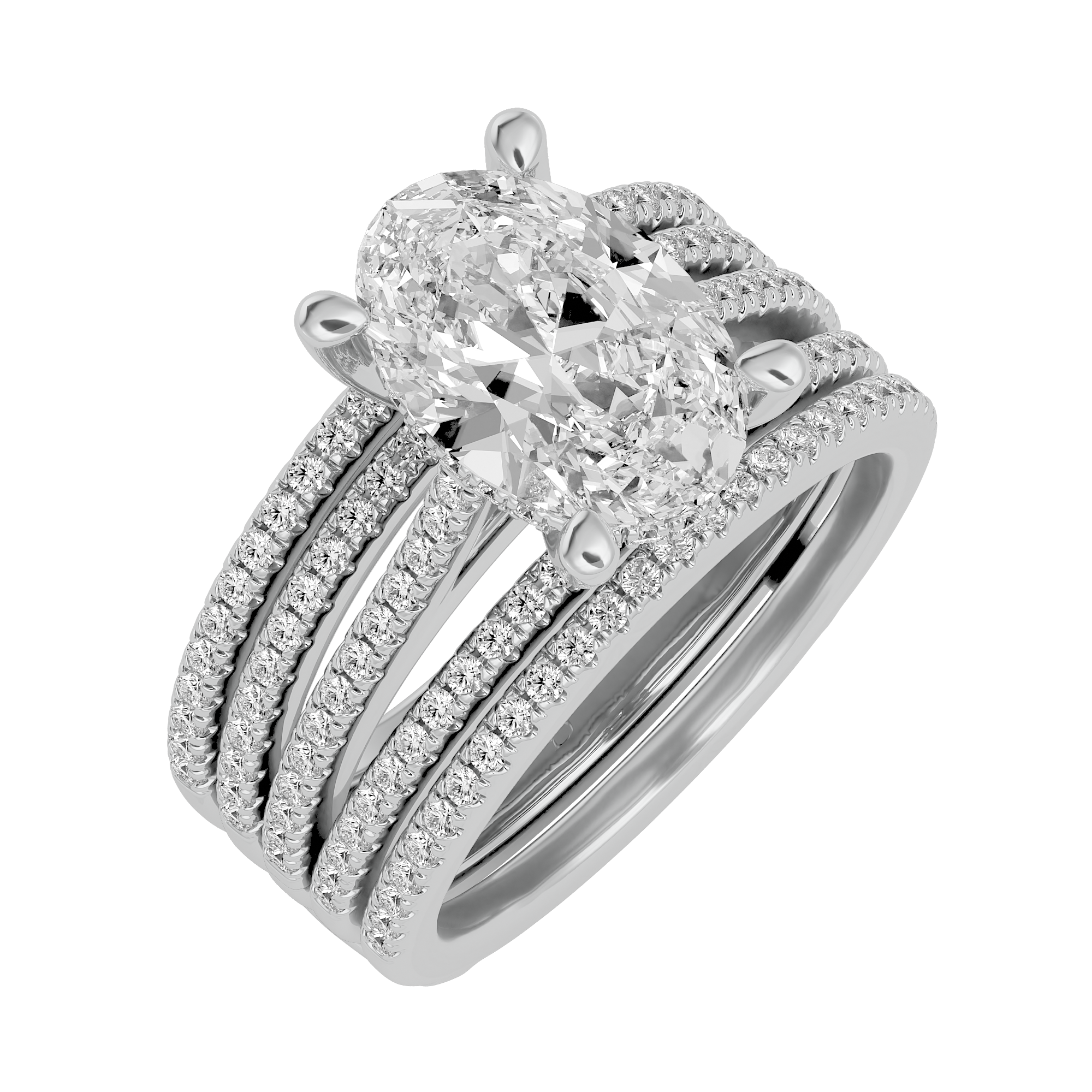 14KT Gold 3.76 Carat Oval Diamond Halo Engagement Ring