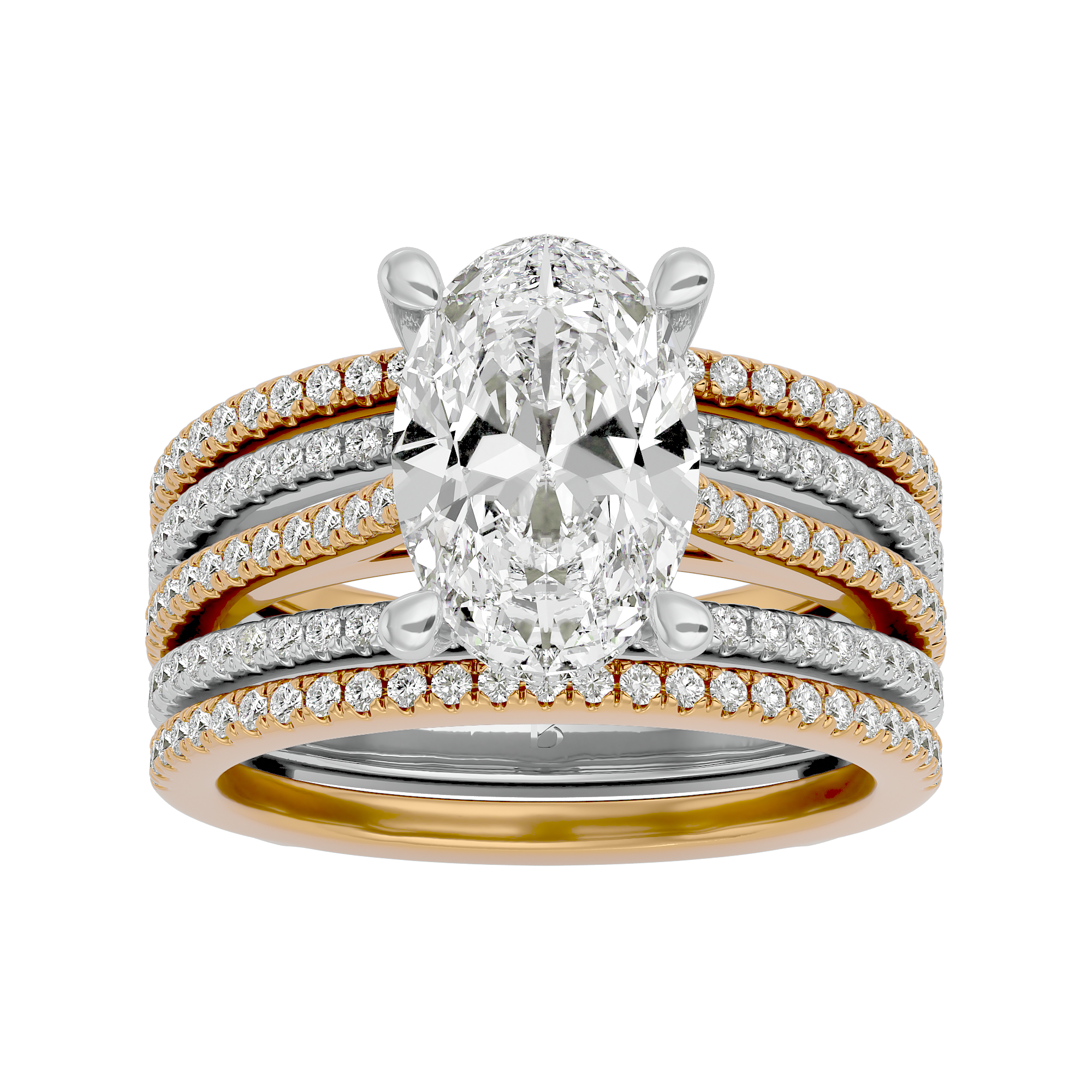 14KT Gold 3.76 Carat Oval Diamond Halo Engagement Ring