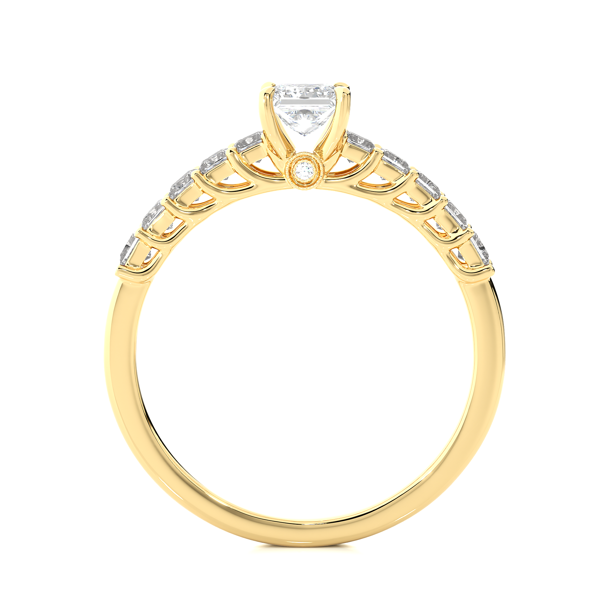 14K White Yellow Rose Gold 0.40 Carat Princess Solitaire Diamond Ring
