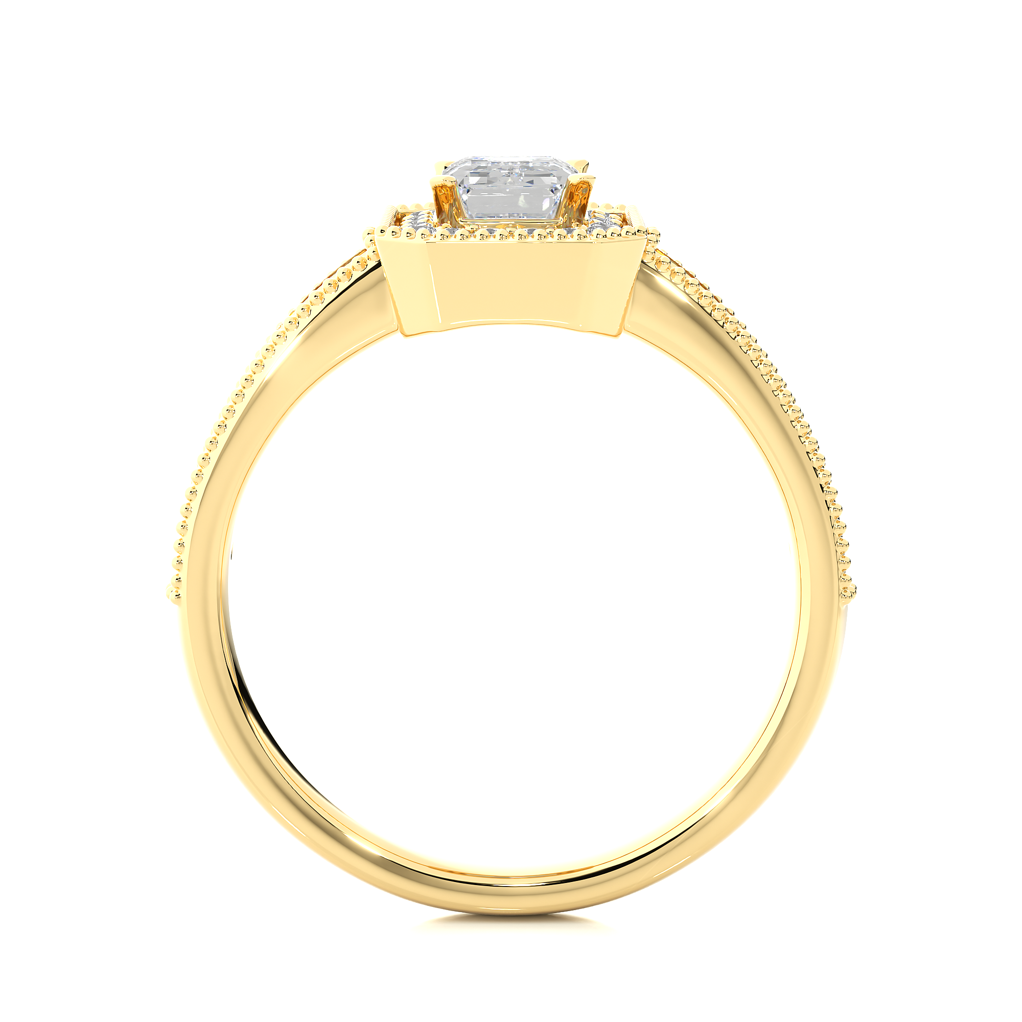 14K White Yellow Rose Gold 1.07 Emerald Halo Diamond Ring
