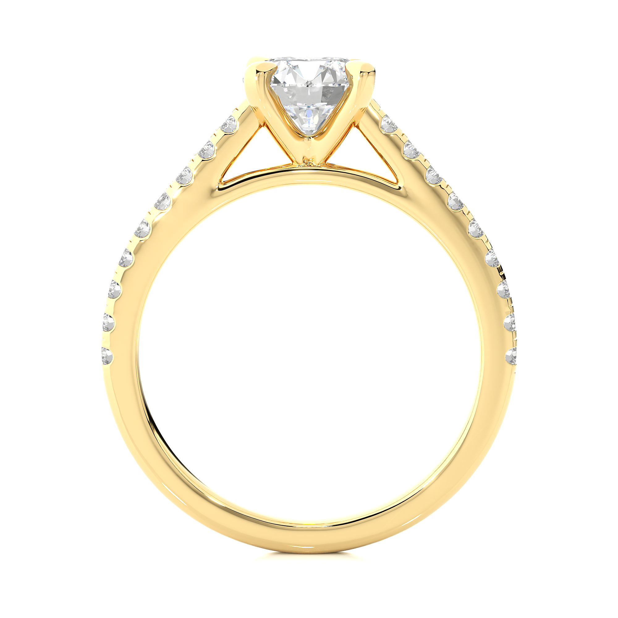 14K White Yellow Rose Gold 1.08 Carat Round Solitaire Diamond Ring
