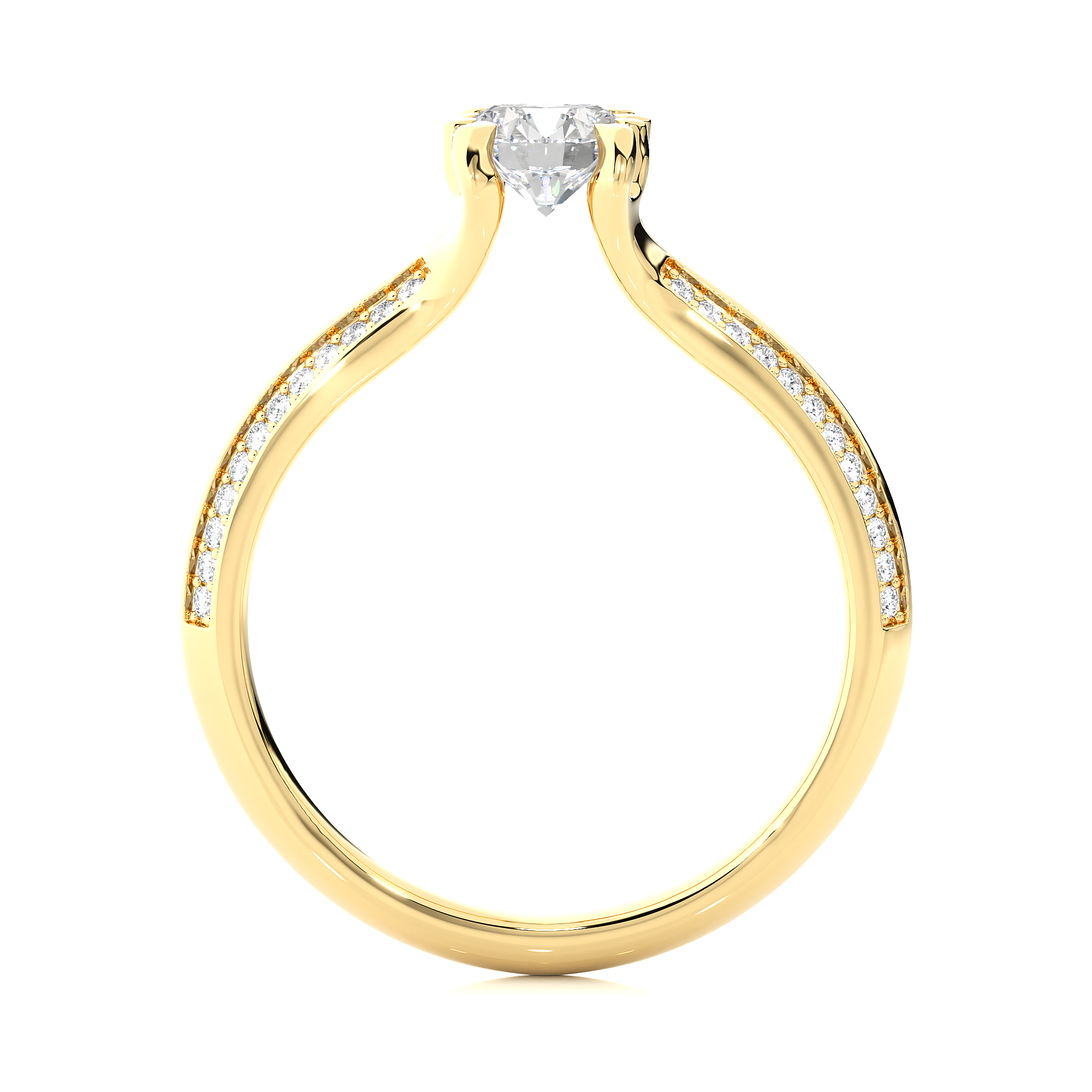 14K White Yellow Rose Gold 0.86 Carat 8 Prong Setting Diamond Ring