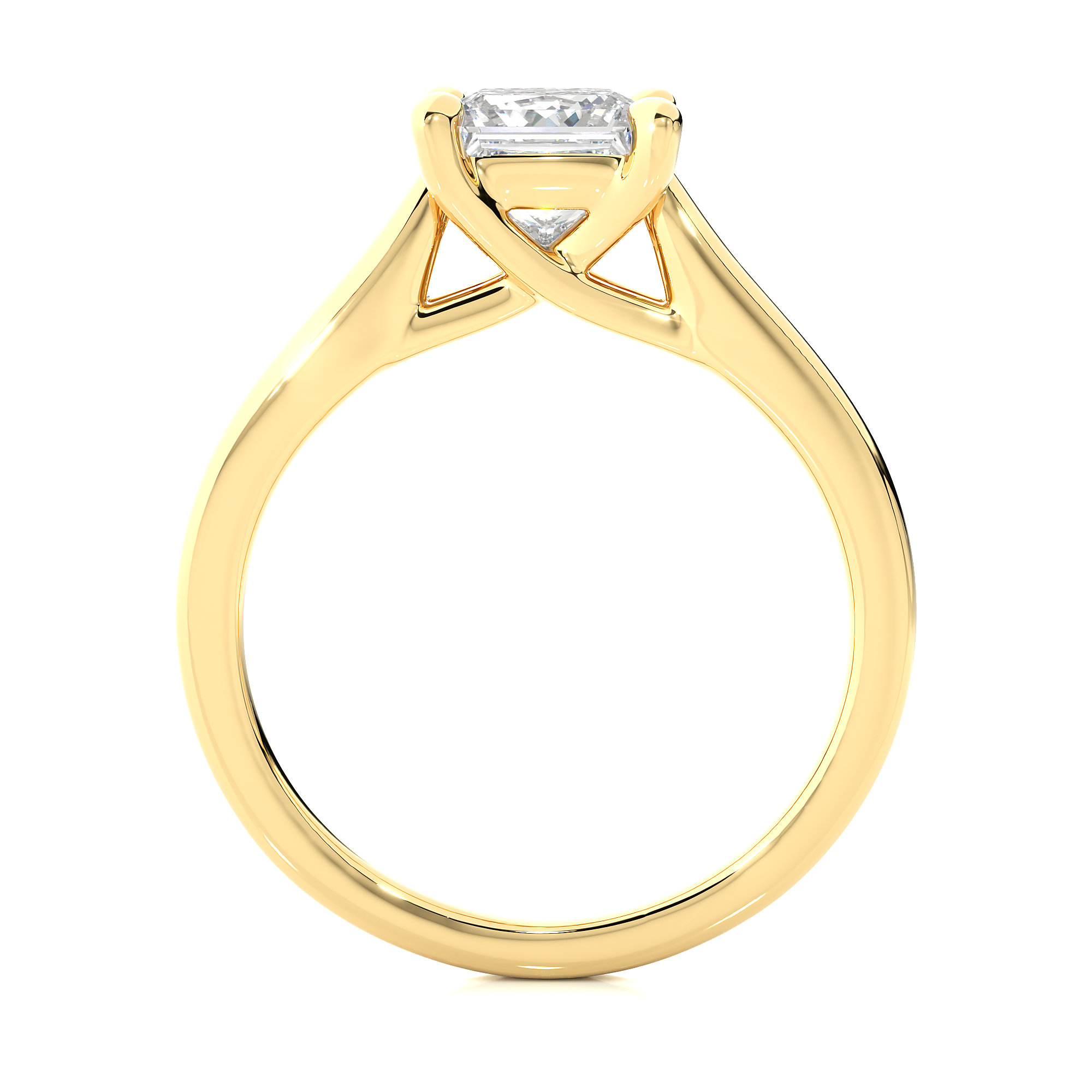 14K White Yellow Rose Gold 1.35 Princess Diamond Ring