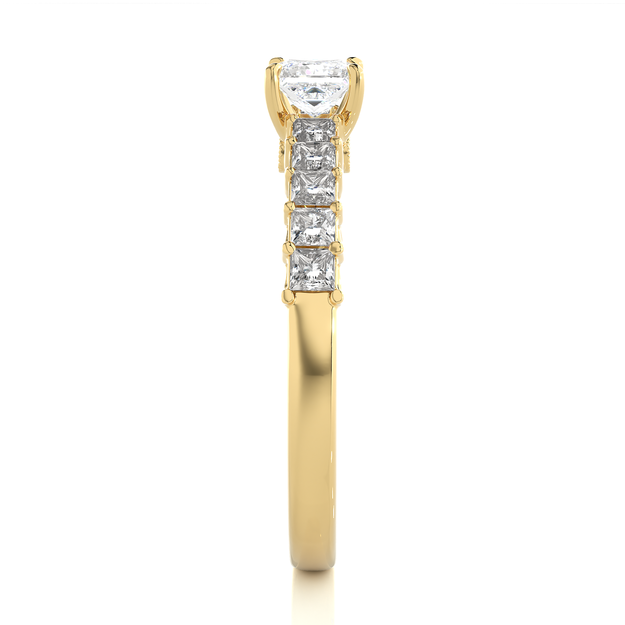 14K White Yellow Rose Gold 0.40 Carat Princess Solitaire Diamond Ring
