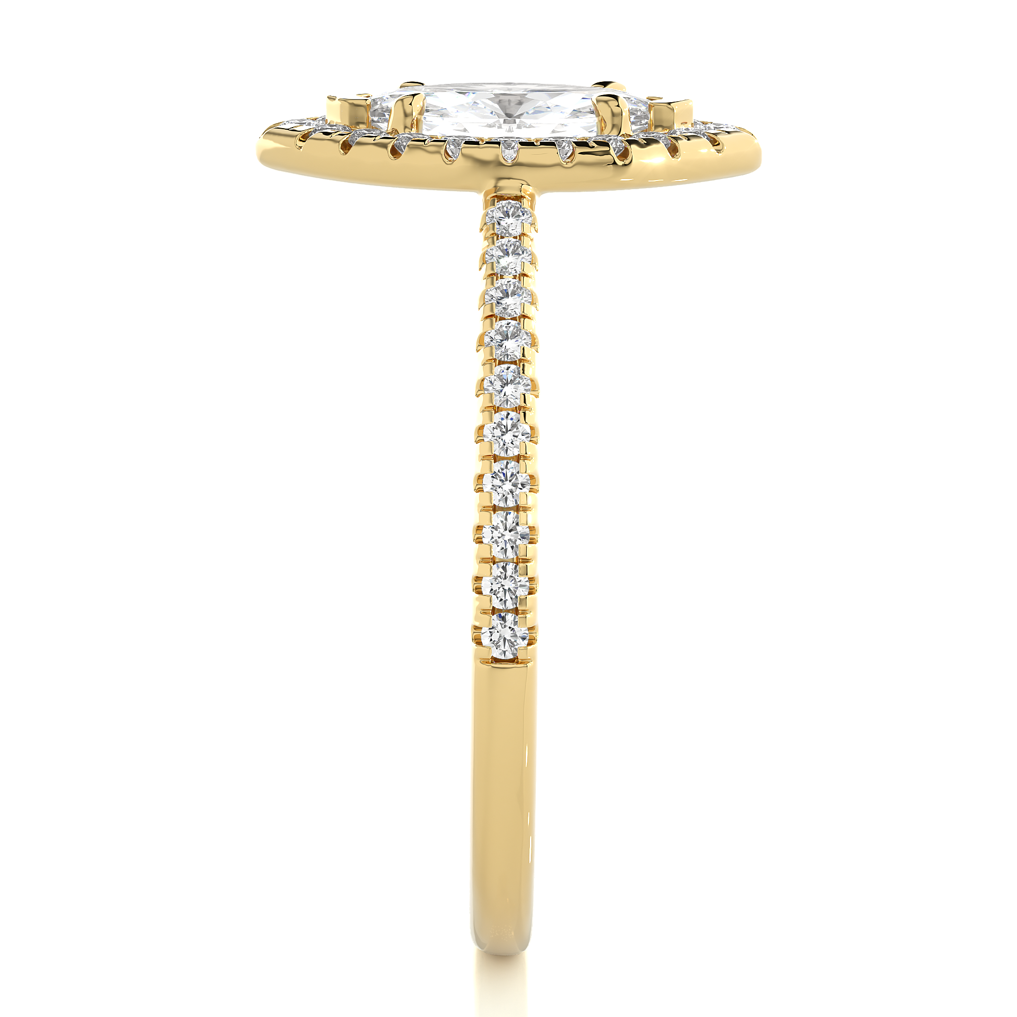 14K White Yellow Rose Gold 0.89 Carat Marquise Double Halo Diamond Ring