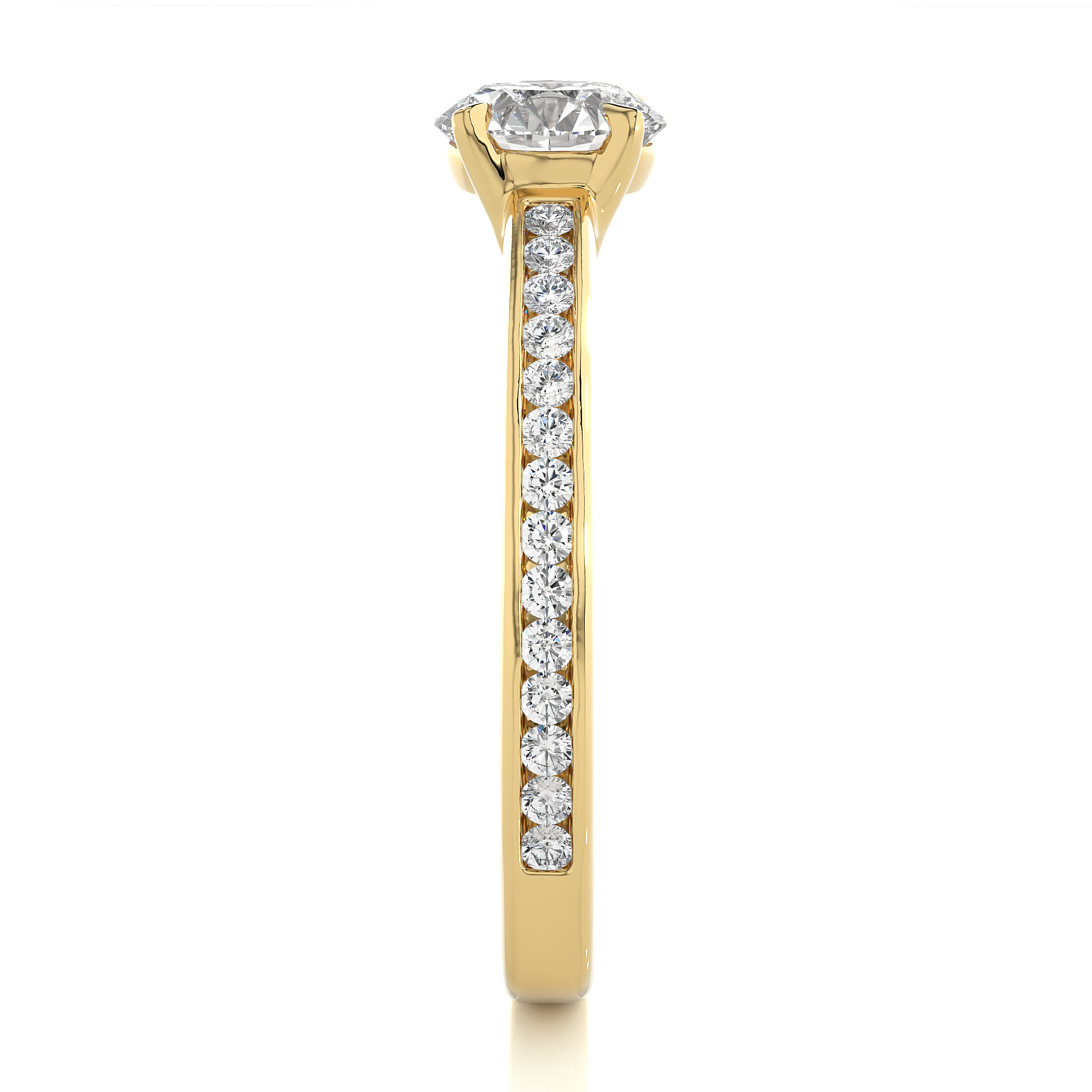 14K White Yellow Rose Gold 0.98 Carat Round Solitaire Diamond Ring
