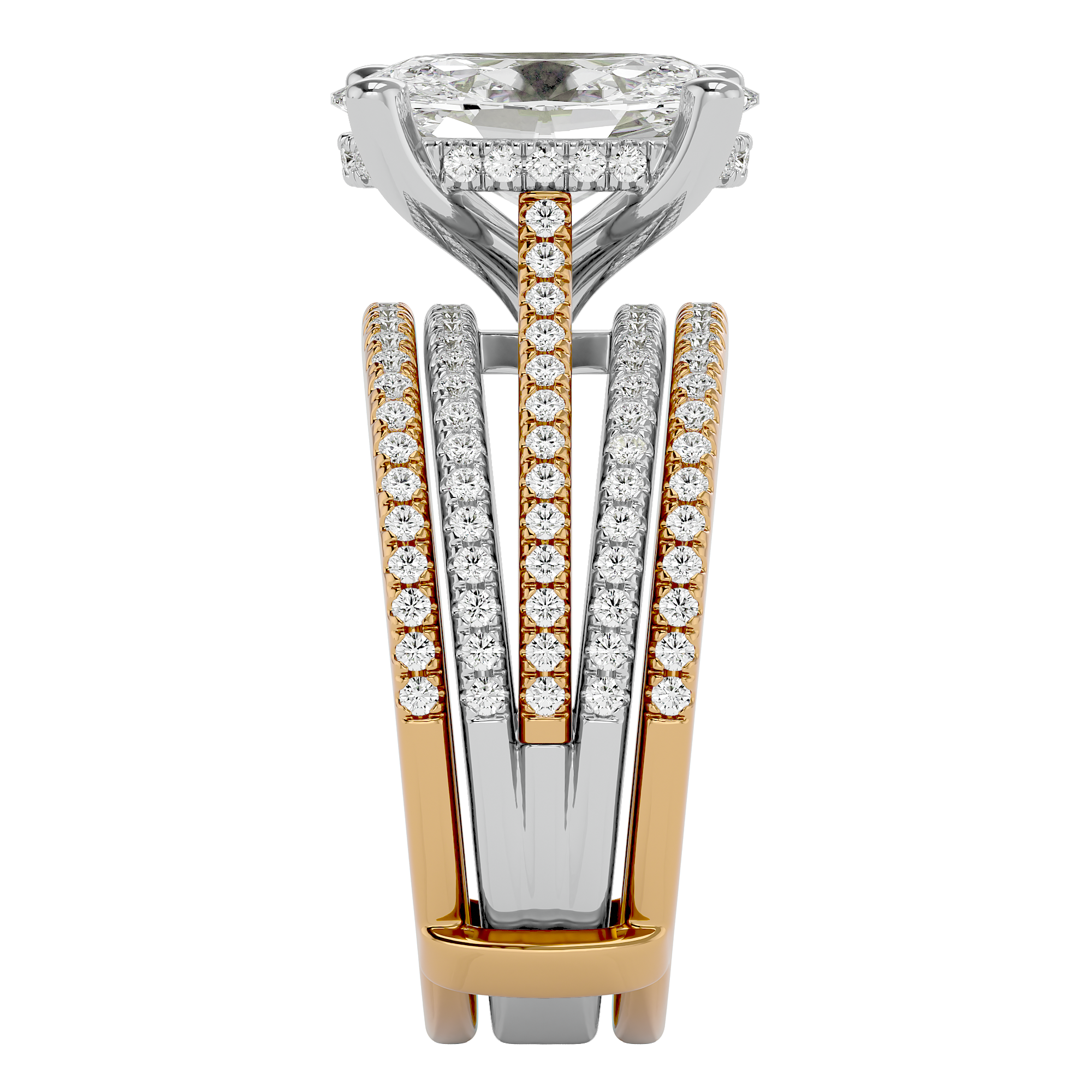 14KT Gold 3.76 Carat Oval Diamond Halo Engagement Ring