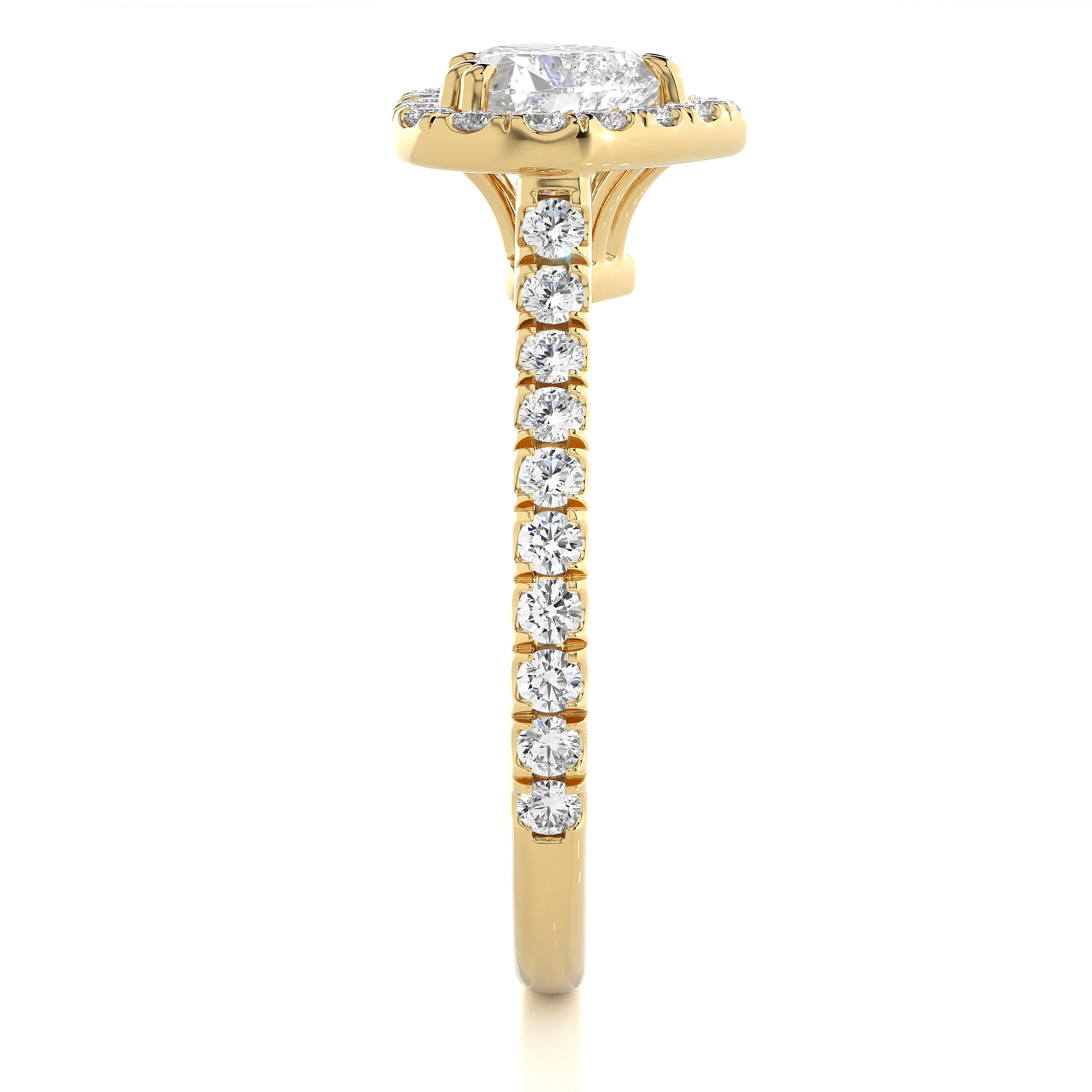 14K White Yellow Rose Gold 1.33 Carat Heart Double HaloDiamond Ring
