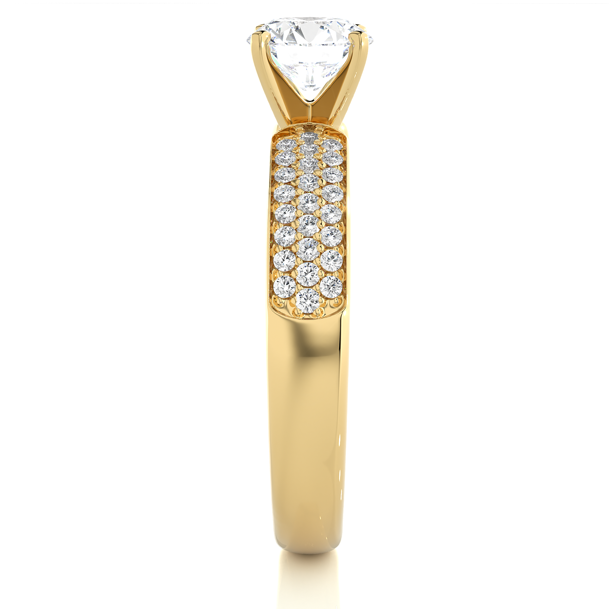14K White Yellow Rose Gold 1.02 Carat Round Diamond Ring