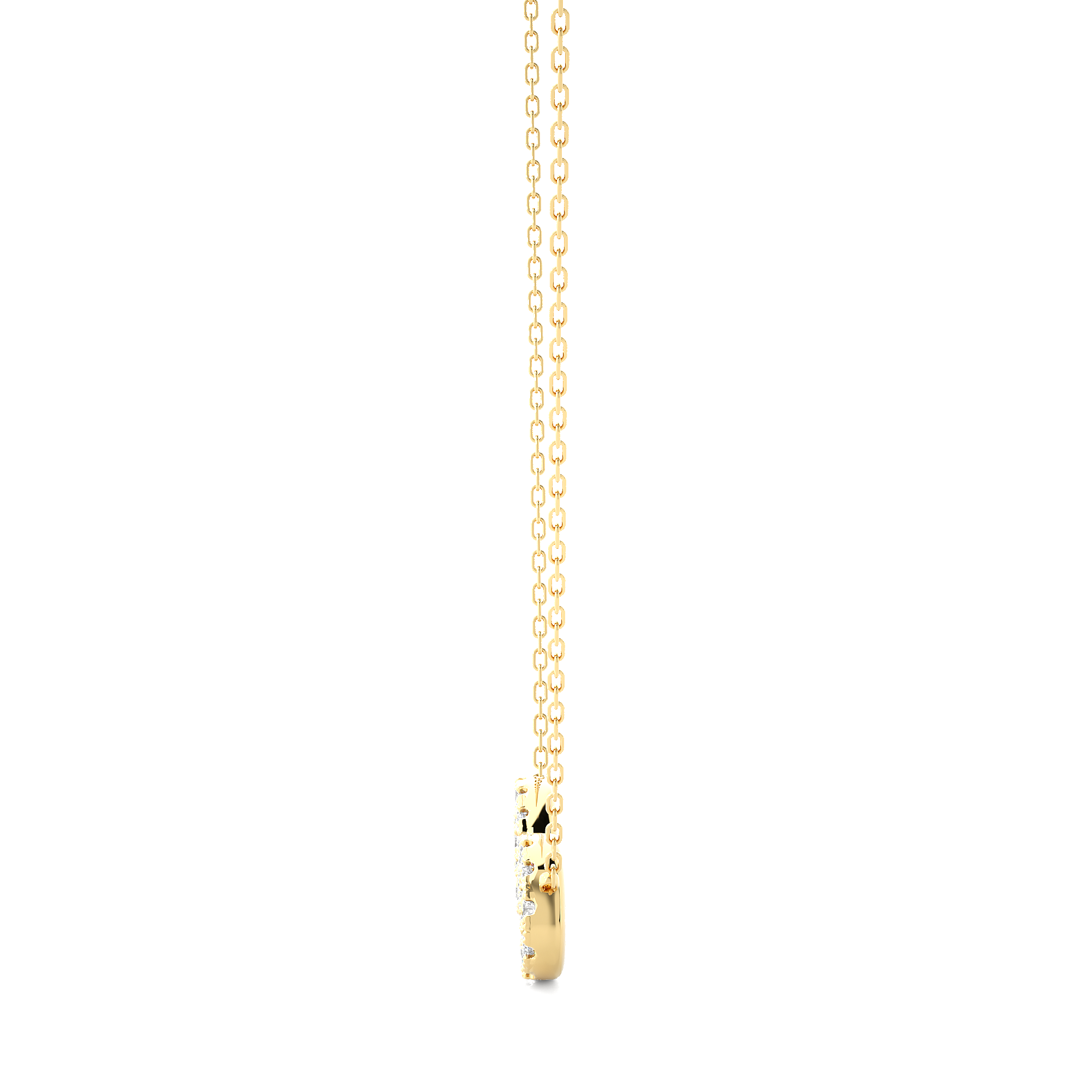 14K White Yellow Rose Gold Heart Diamond Pendant with 18 Round Diamond Accents
