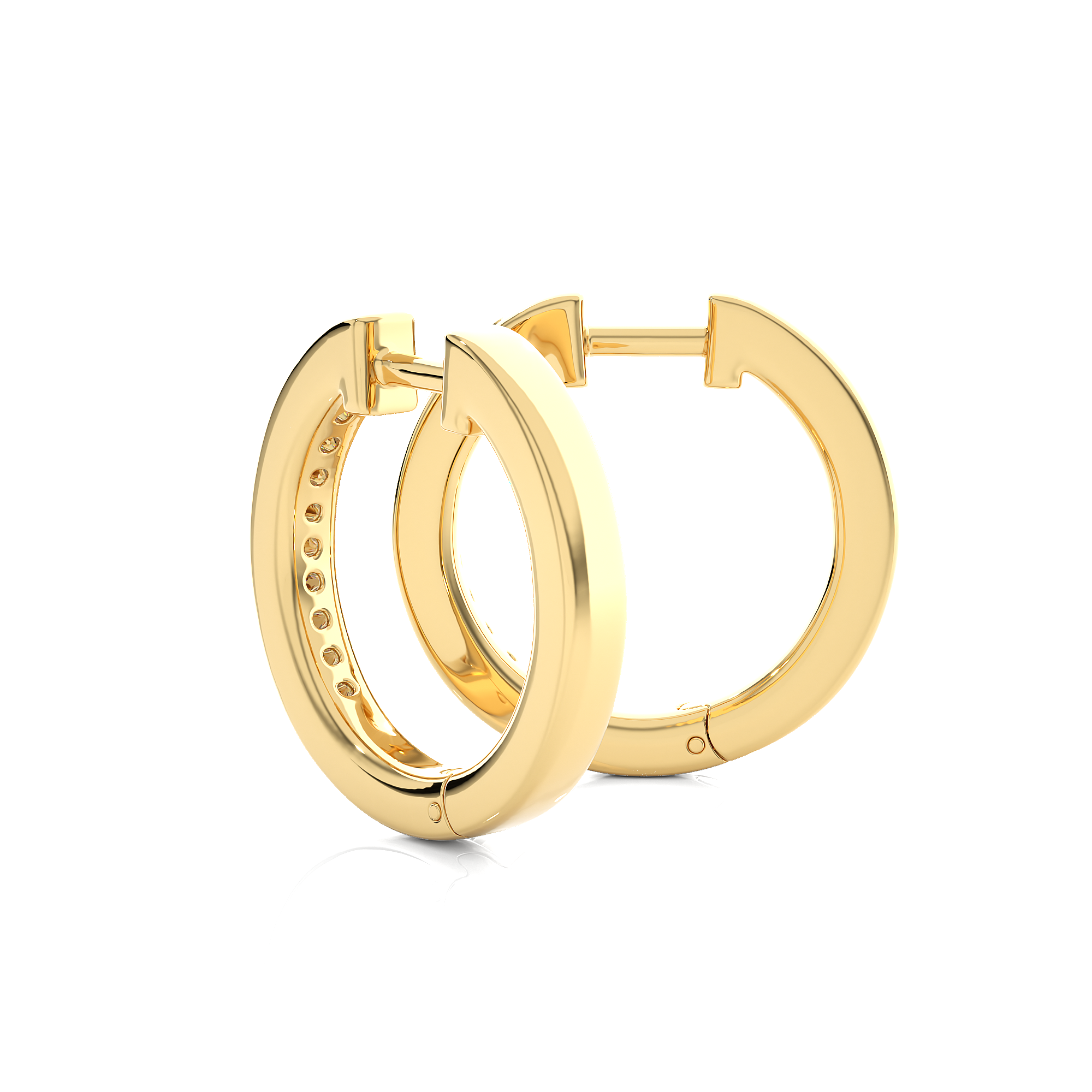 14K White Yellow Rose Gold 0.52 Carat Hoop Diamond Earrings