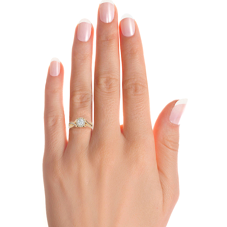 14K White Yellow Rose Gold 0.83 Carats Criss Cross Halo Diamond Ring