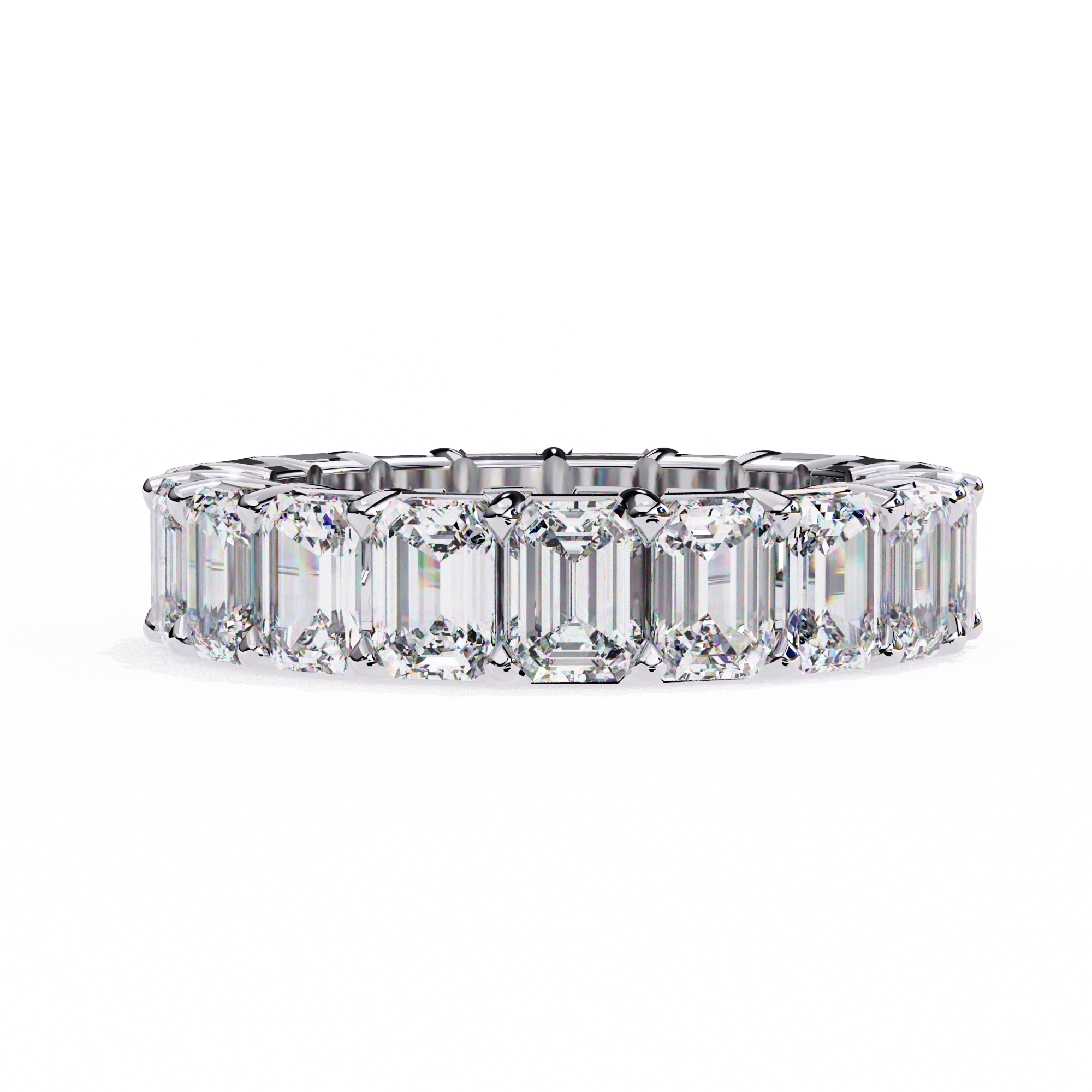 Emerald Cut Lab-Grown Diamond Eternity Wedding Ring