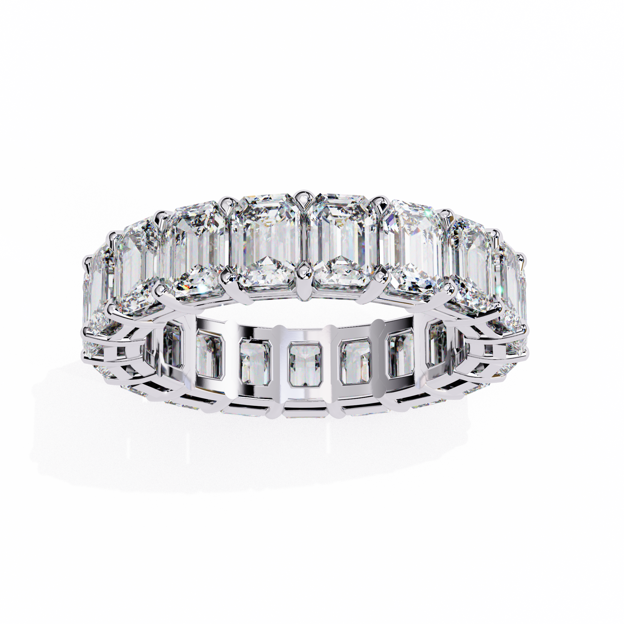 Emerald Cut Lab-Grown Diamond Eternity Wedding Ring