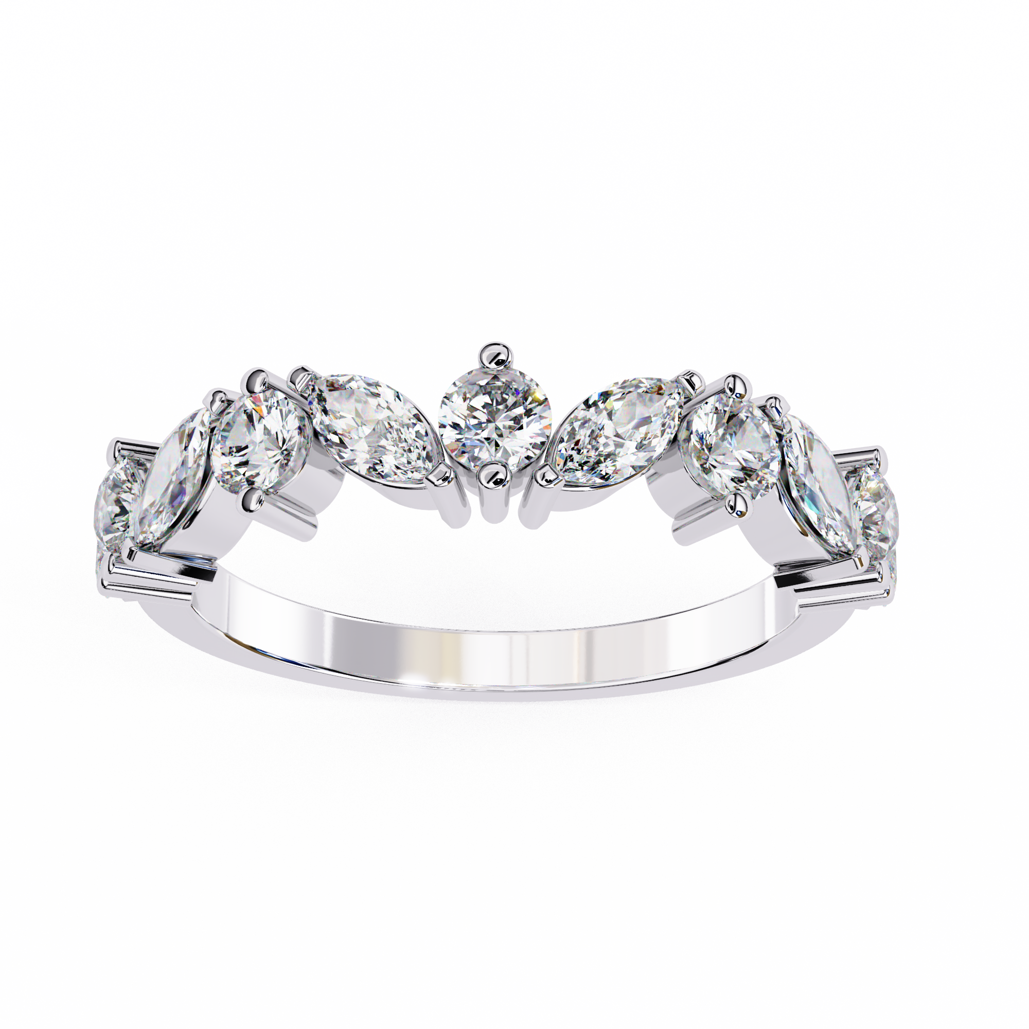 Elegant Marquise and Round Diamond Eternity Ring
