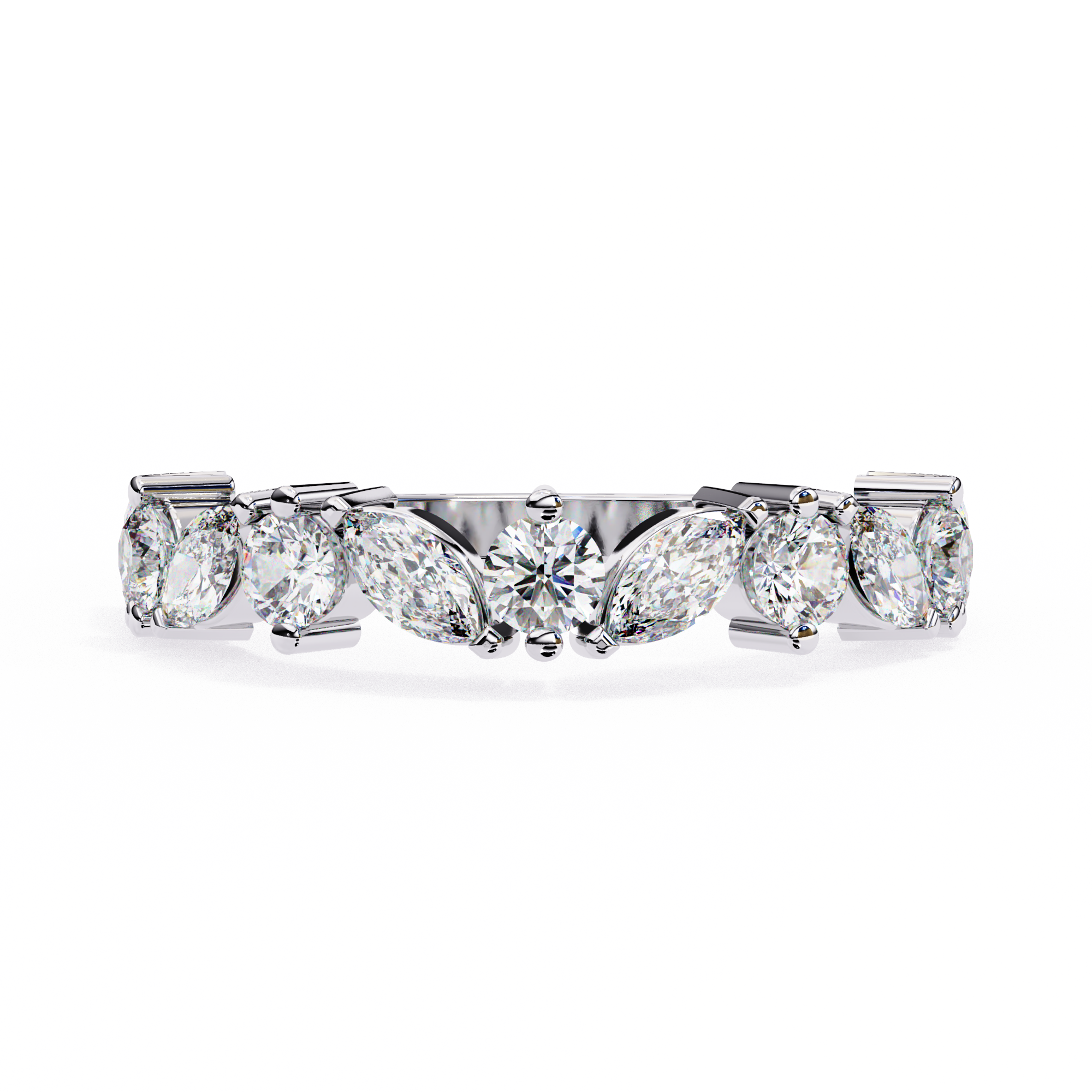 Elegant Marquise and Round Diamond Eternity Ring
