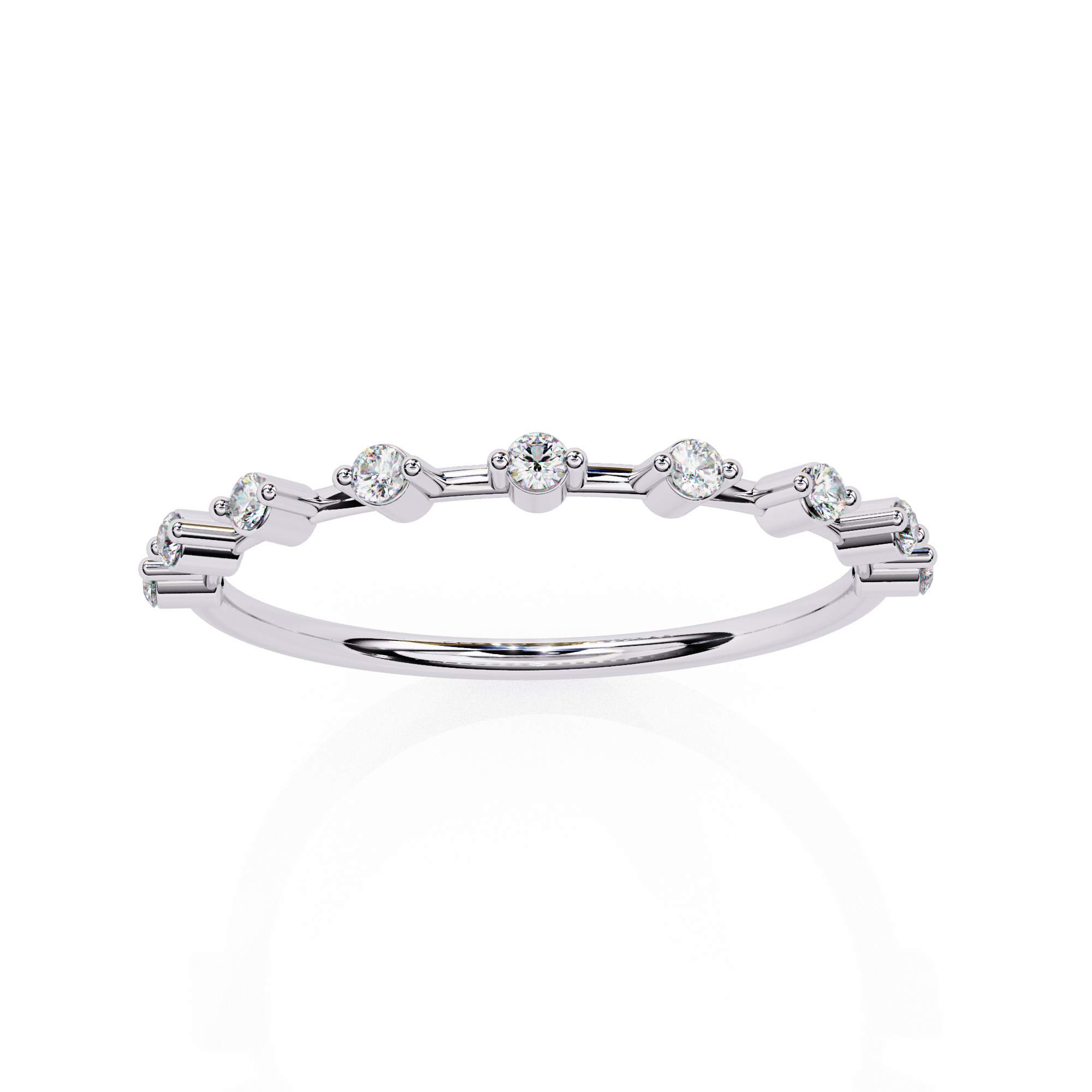 Sleek Round Diamond Contemporary Wedding Ring