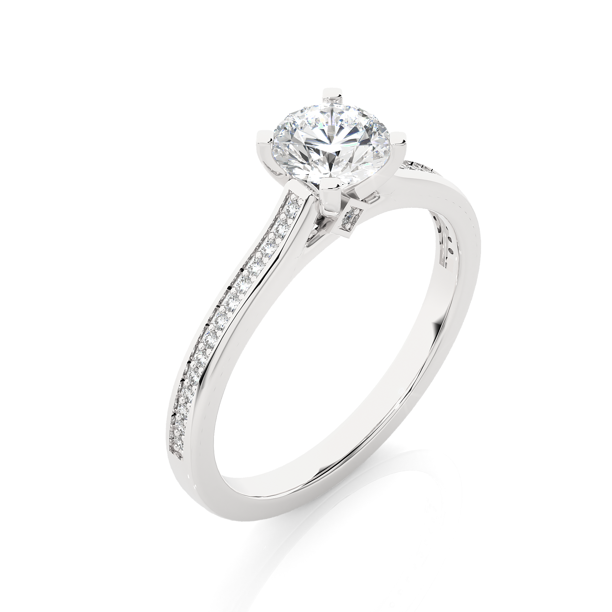 "0.75Ct Solitaire Diamond Ring in White Gold - Blu Diamonds"