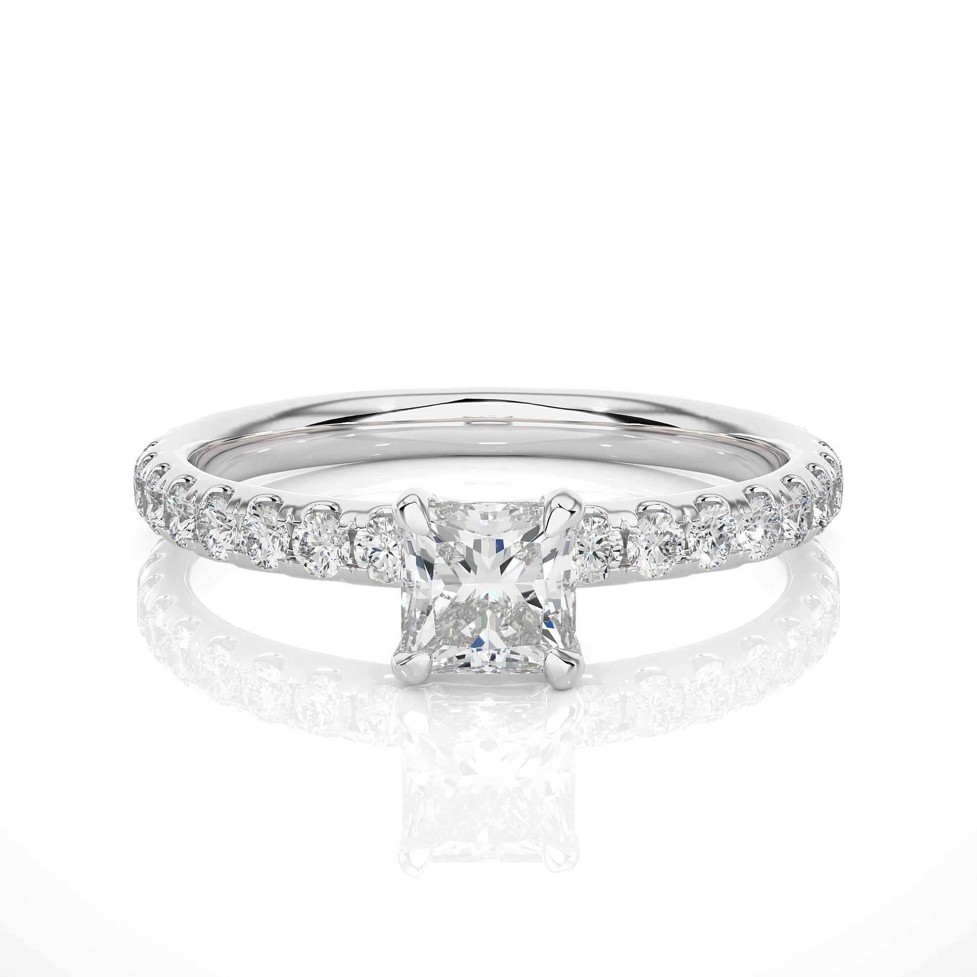 "White Gold 1.01Ct Solitaire Ring With Round Diamond - Blu Diamonds"