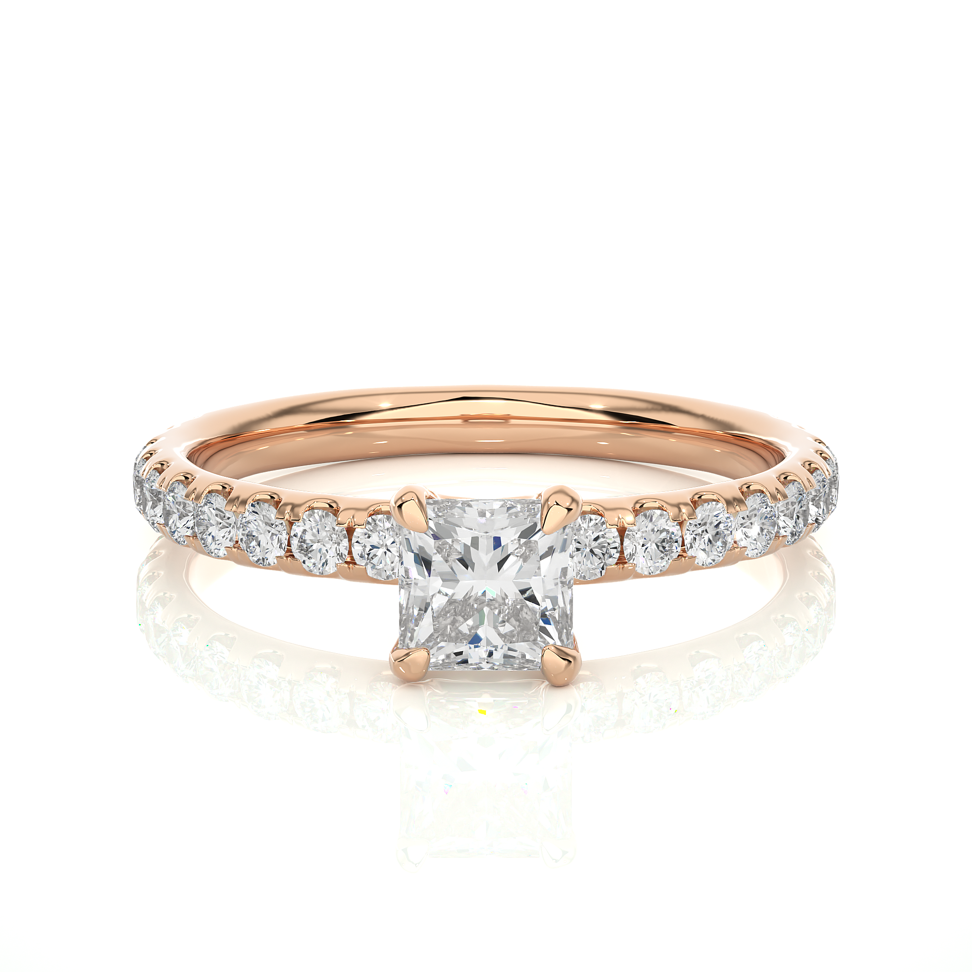 "1.01Ct Solitaire Ring With Round Cut Diamond in Rose Gold - Blu Diamonds"