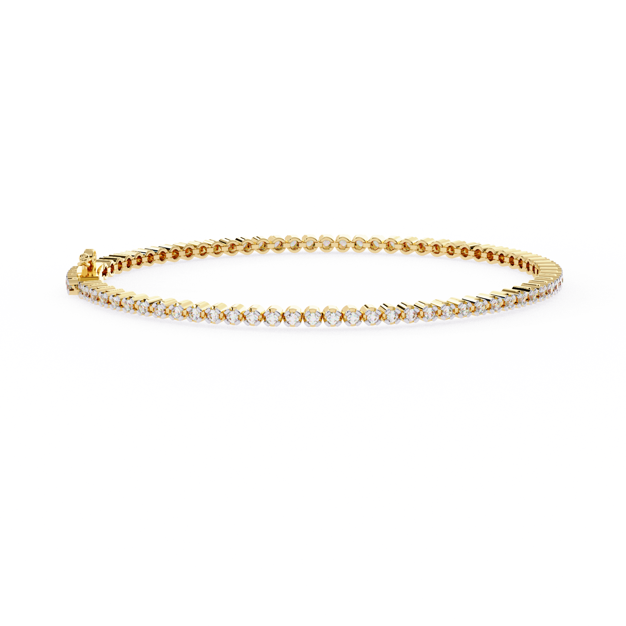 Golden Grace Round Diamond Tennis Bracelet