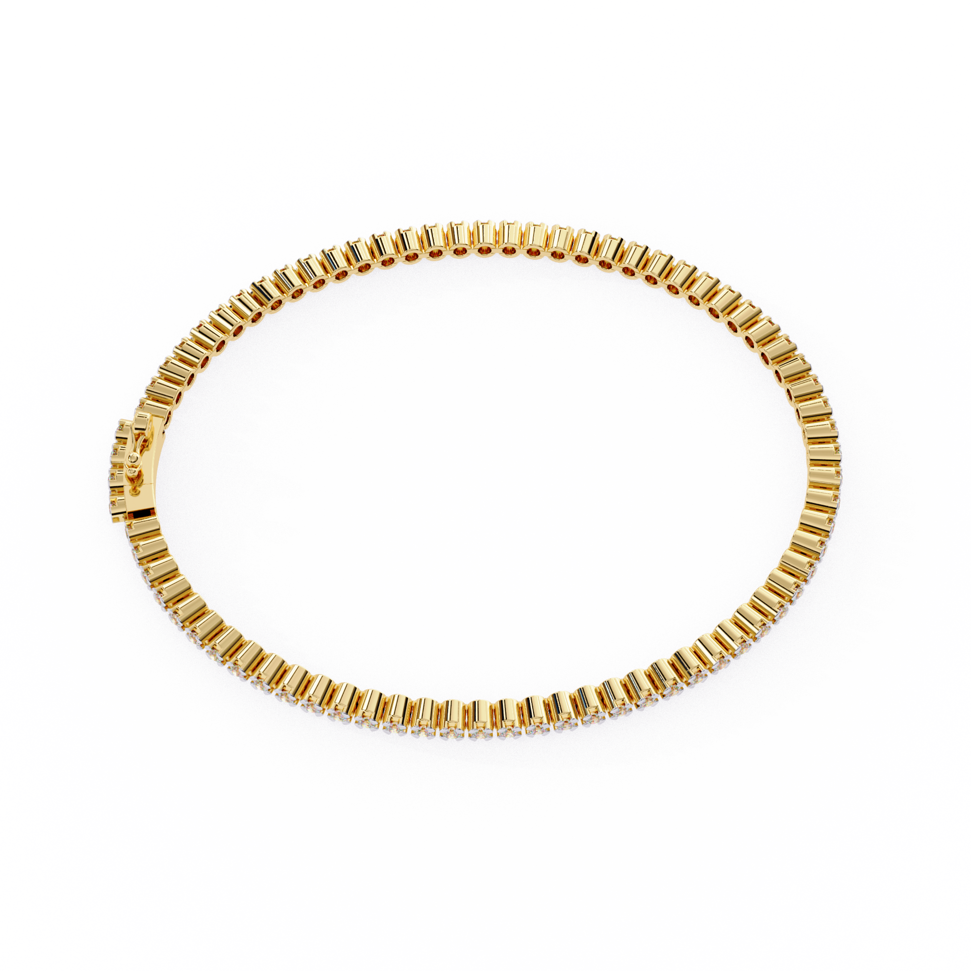 Golden Grace Round Diamond Tennis Bracelet