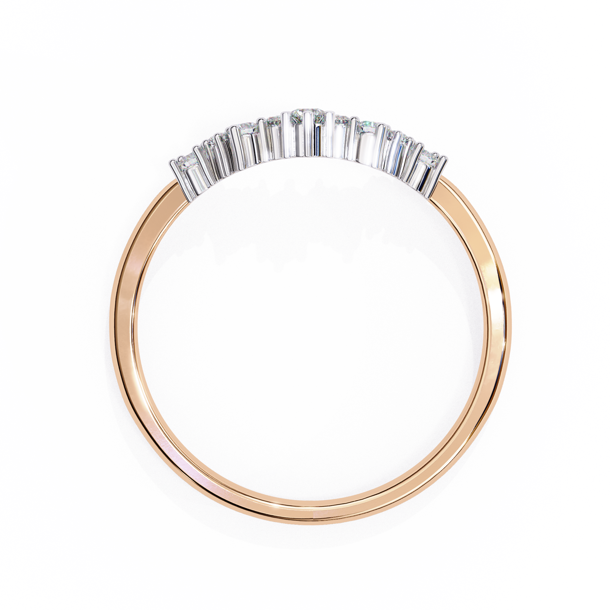 Round Diamond Shaped Wedding Ring