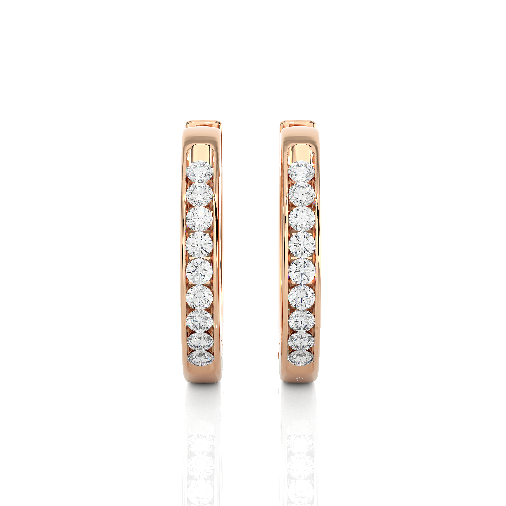 14K White Yellow Rose Gold 0.52 Carat Hoop Diamond Earrings