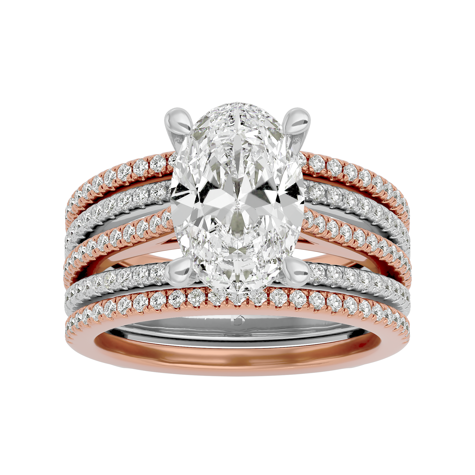 14KT Gold 3.76 Carat Oval Diamond Halo Engagement Ring