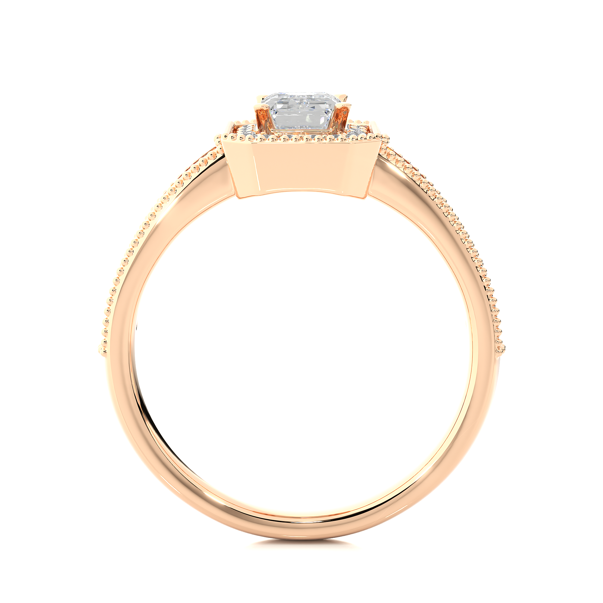 14K White Yellow Rose Gold 1.07 Emerald Halo Diamond Ring