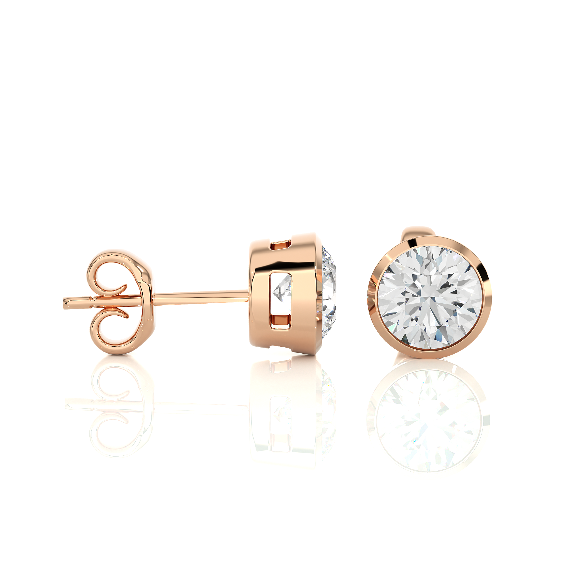 14K White Yellow Rose Gold 1.18 Carat Round Micro Prong Setting Stud Diamond Earrings