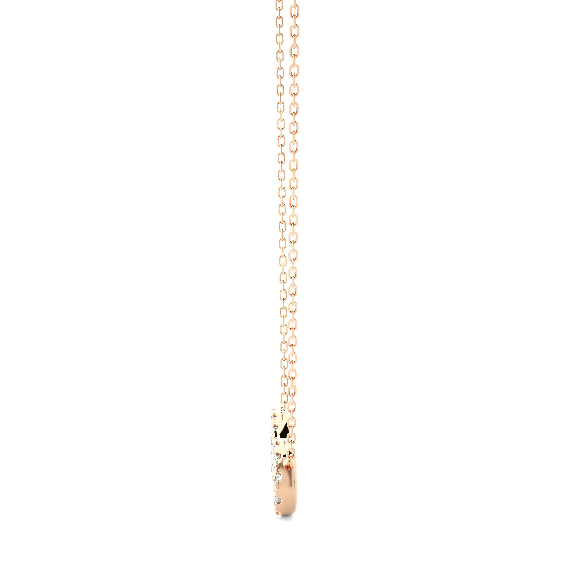 14K White Yellow Rose Gold Heart Diamond Pendant with 18 Round Diamond Accents