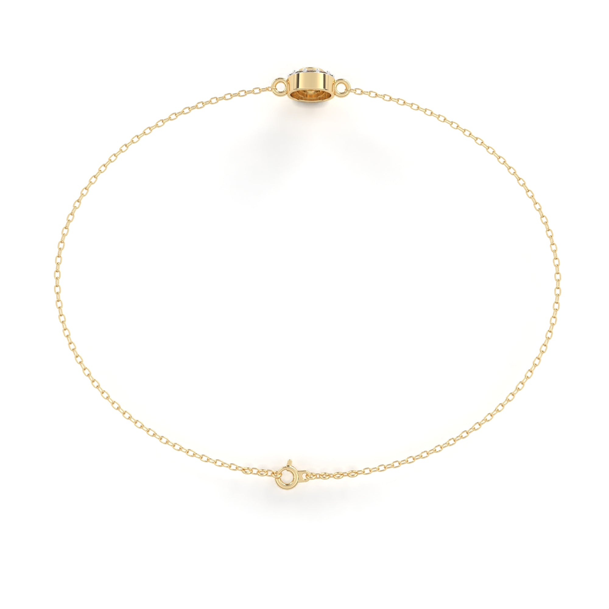 Glimmering Bond Round Diamond Chain Bracelet
