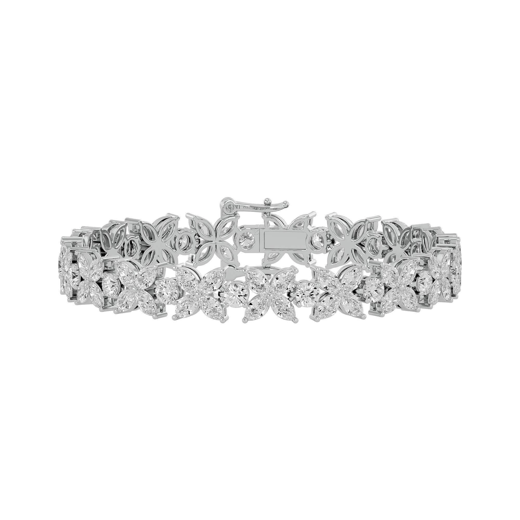 14KT Yellow Gold 10.12 Carat Marquise & Round Cut Diamond Bracelet