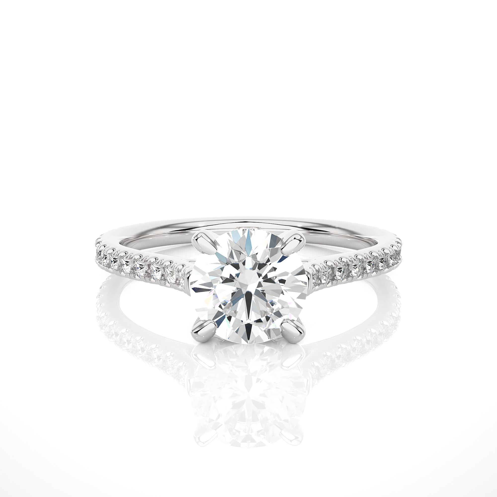 14K White Yellow Rose Gold 1.23 Carat Round Solitaire Diamond Ring