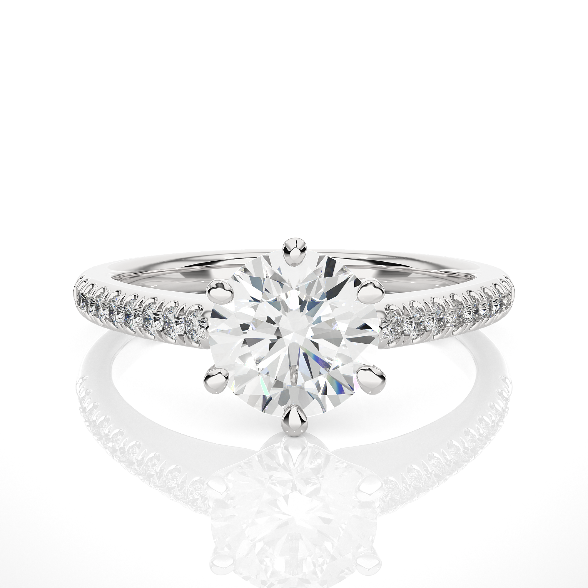 14K White Yellow Rose Gold 1.29 Carat Round Solitaire Diamond Ring