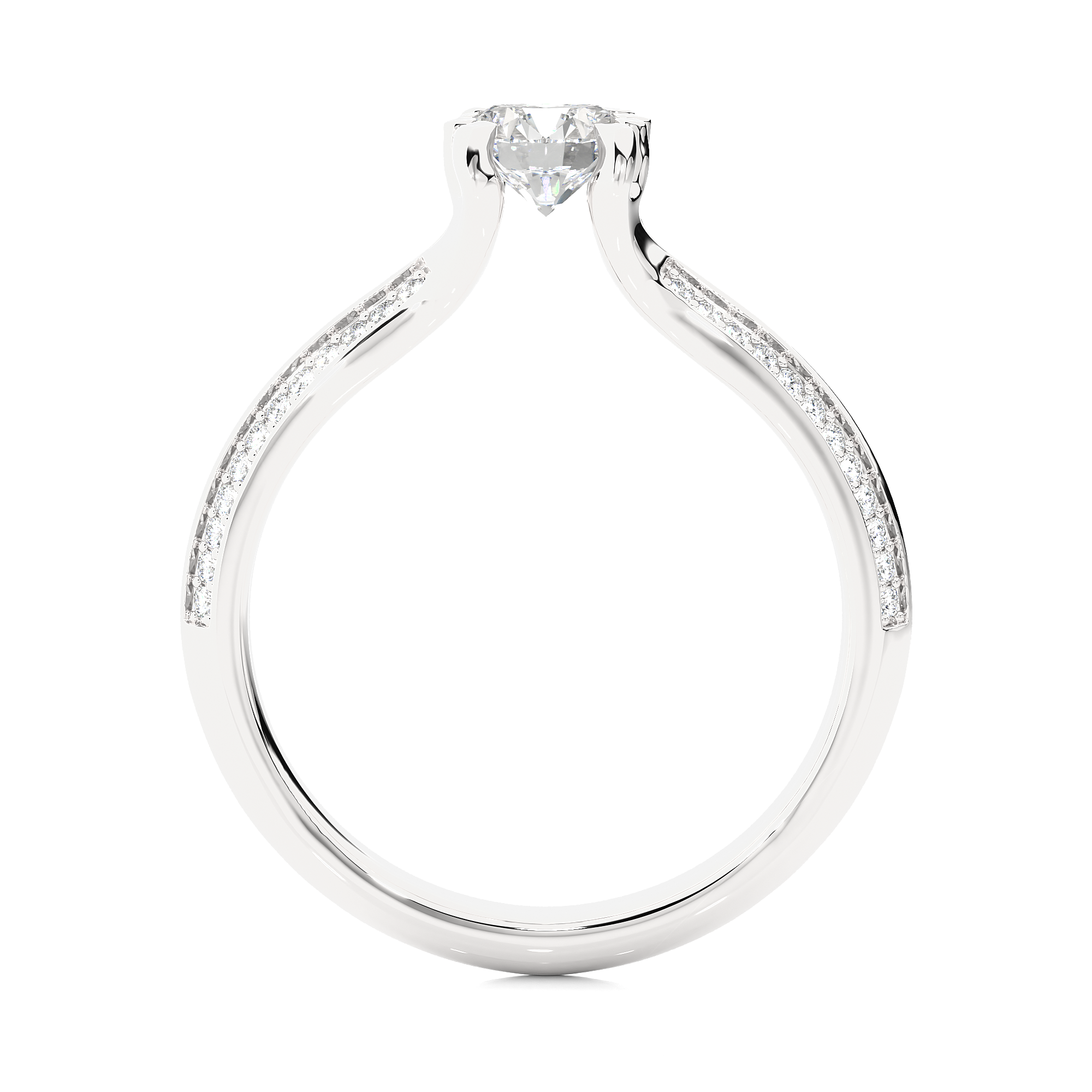 14K White Yellow Rose Gold 0.86 Carat 8 Prong Setting Diamond Ring