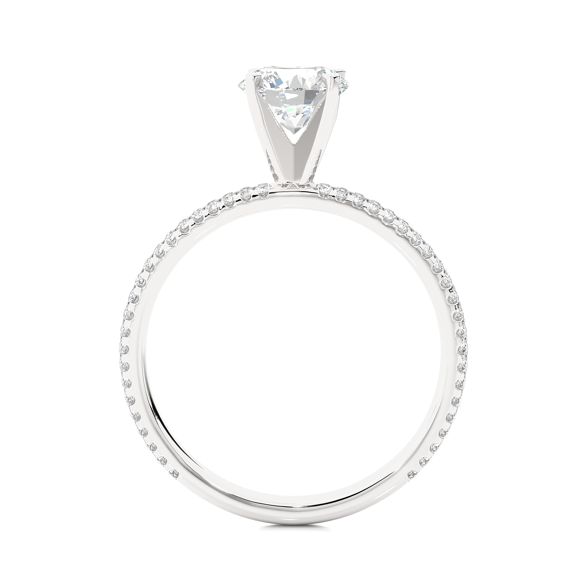 14K White Yellow Rose Gold 1.14 Carat Double Row Micro Pave Round Diamond Ring