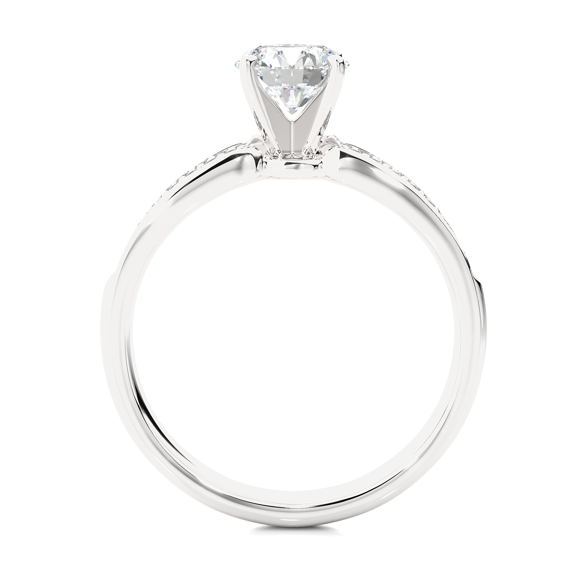 14K White Yellow Rose Gold 1.02 Carat Round Diamond Ring